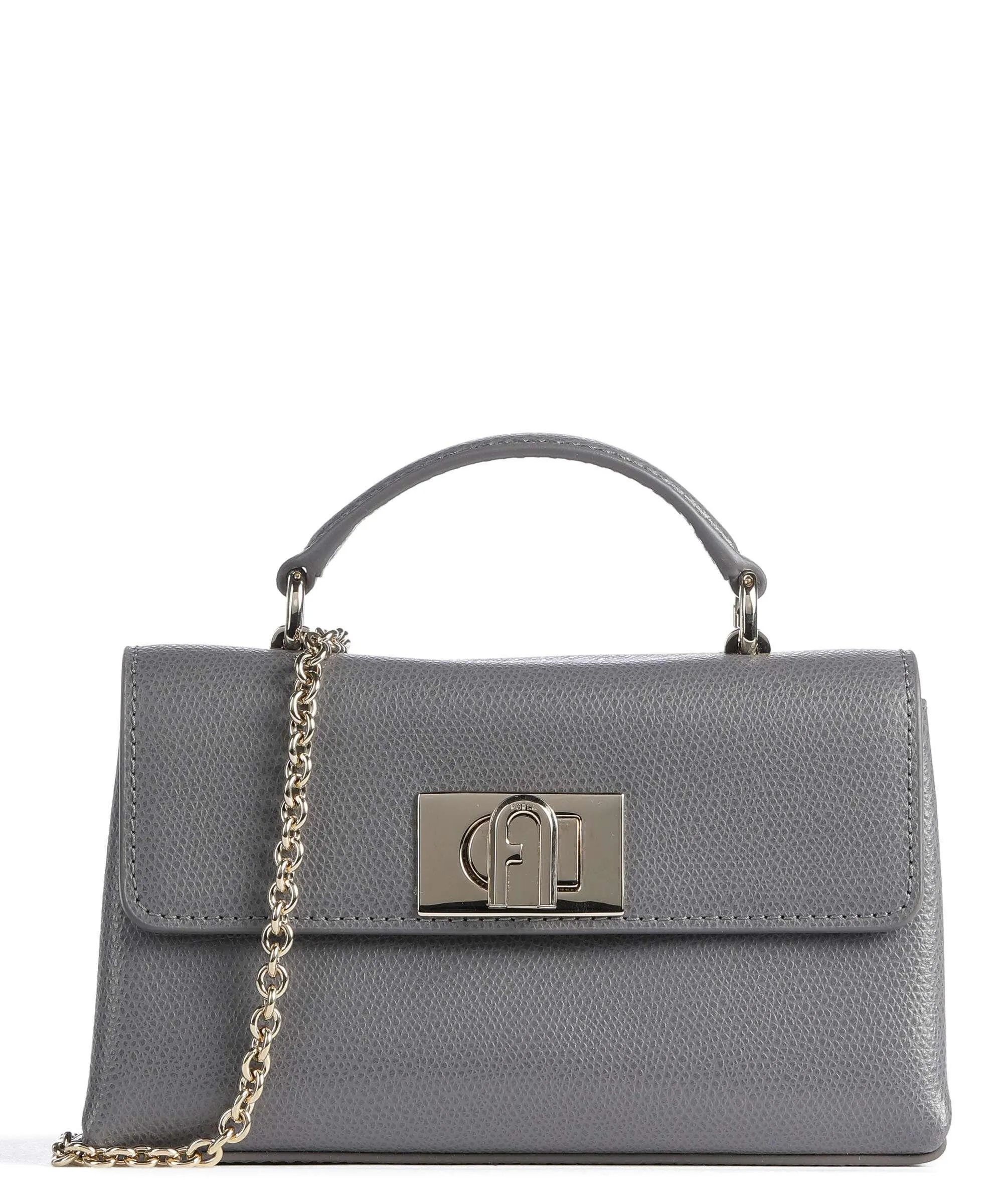  Furla 1927 Mini Borsa a tracolla pelle granulata grigio  