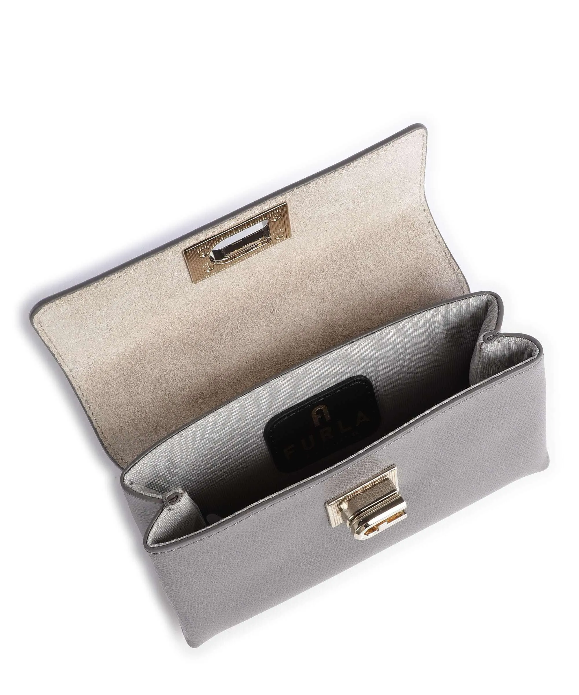  Furla 1927 Mini Borsa a tracolla pelle granulata grigio  