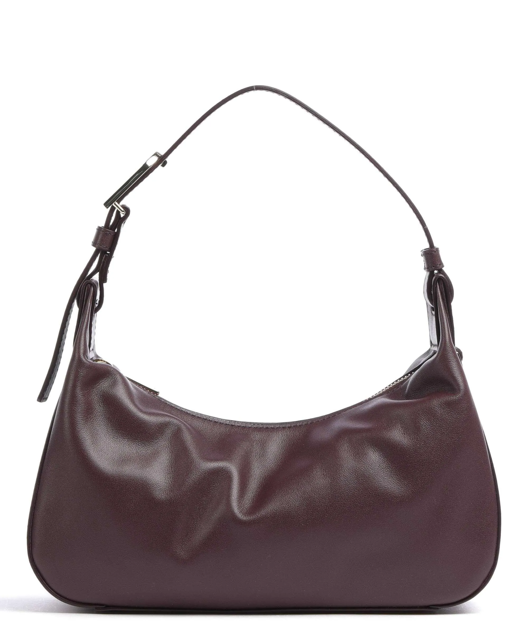  Furla Flow S Borsa a spalla pelle a grana fine rosso bordò  