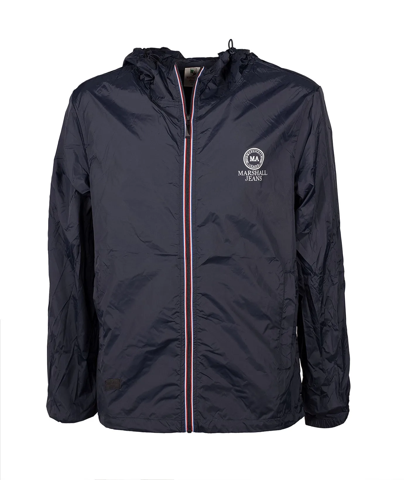 Giacca antivento blu con zip