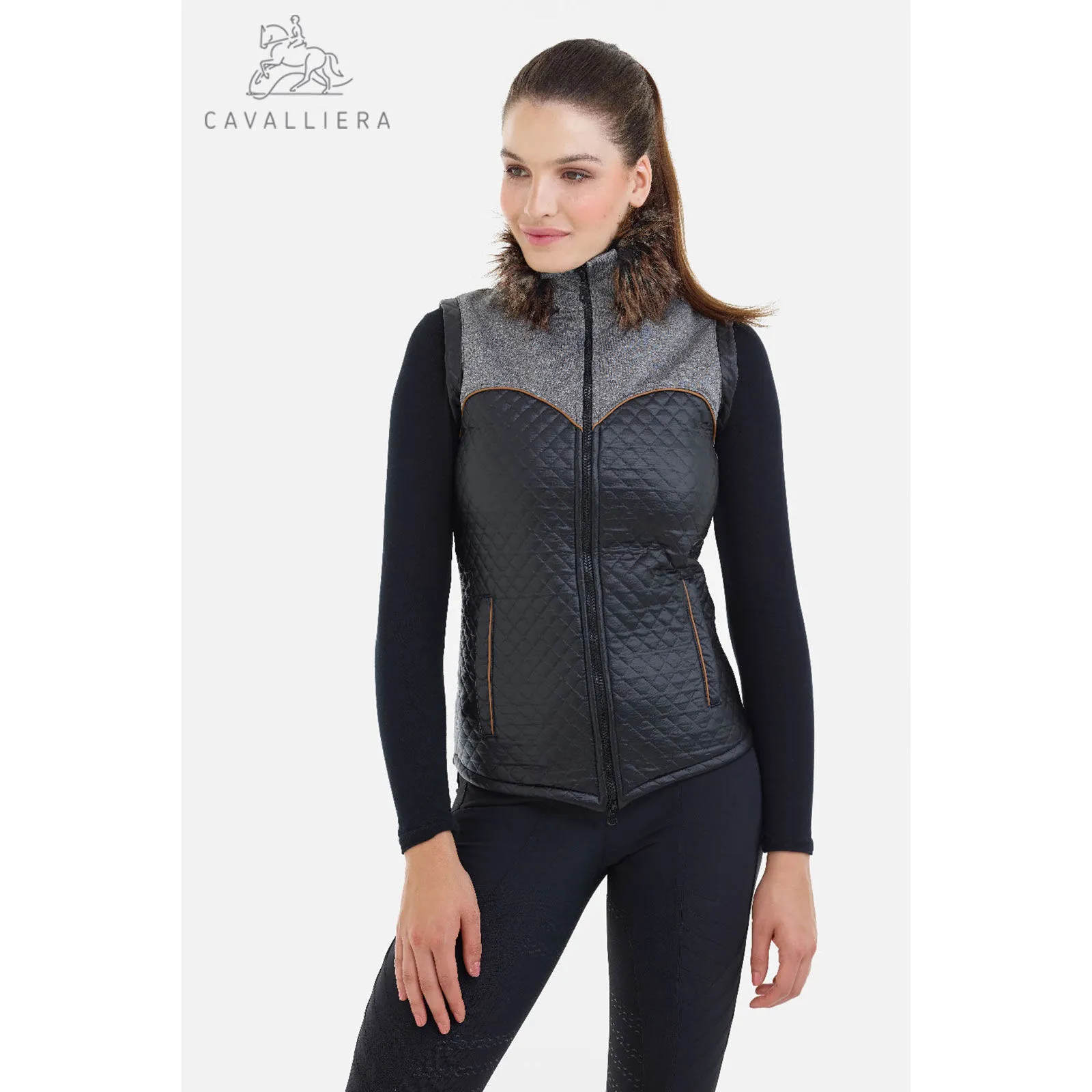 Gilet Equitazione Invernale Cavalliera, MAJESTY SOFTSHELL FUR, Impermeabile