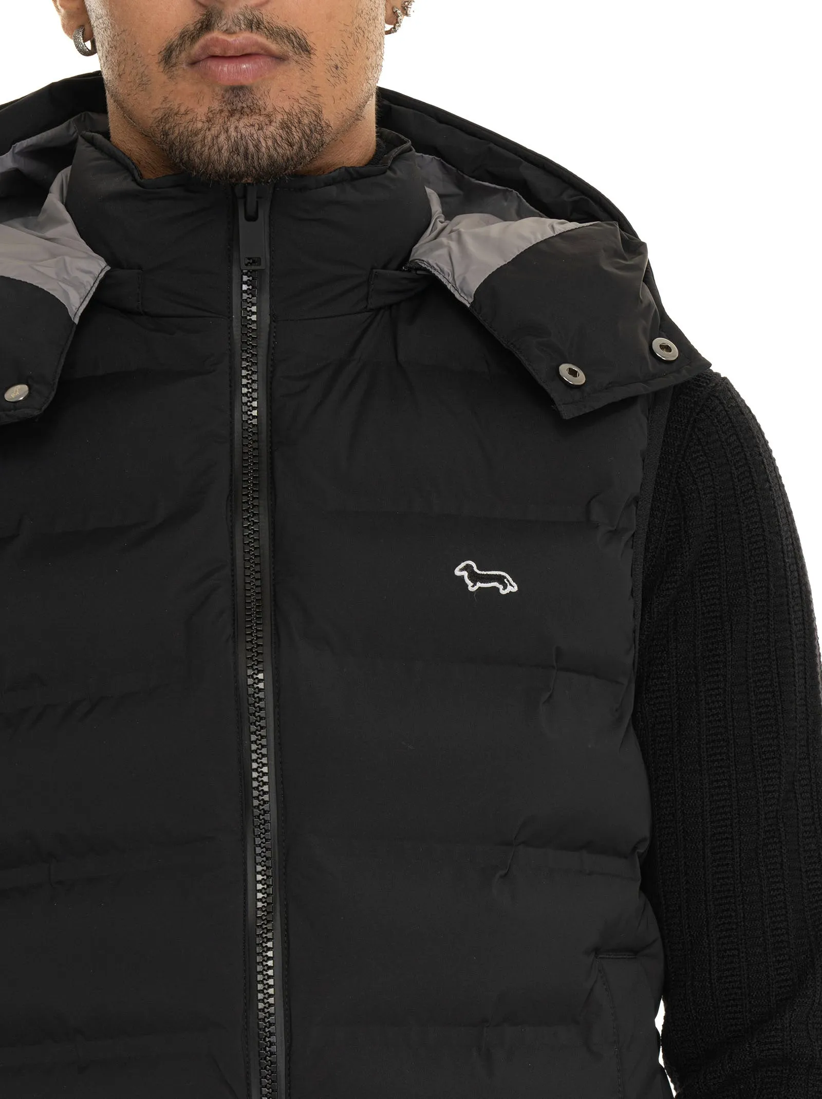 Gilet trapuntato Nero Harmont & Blaine Uomo