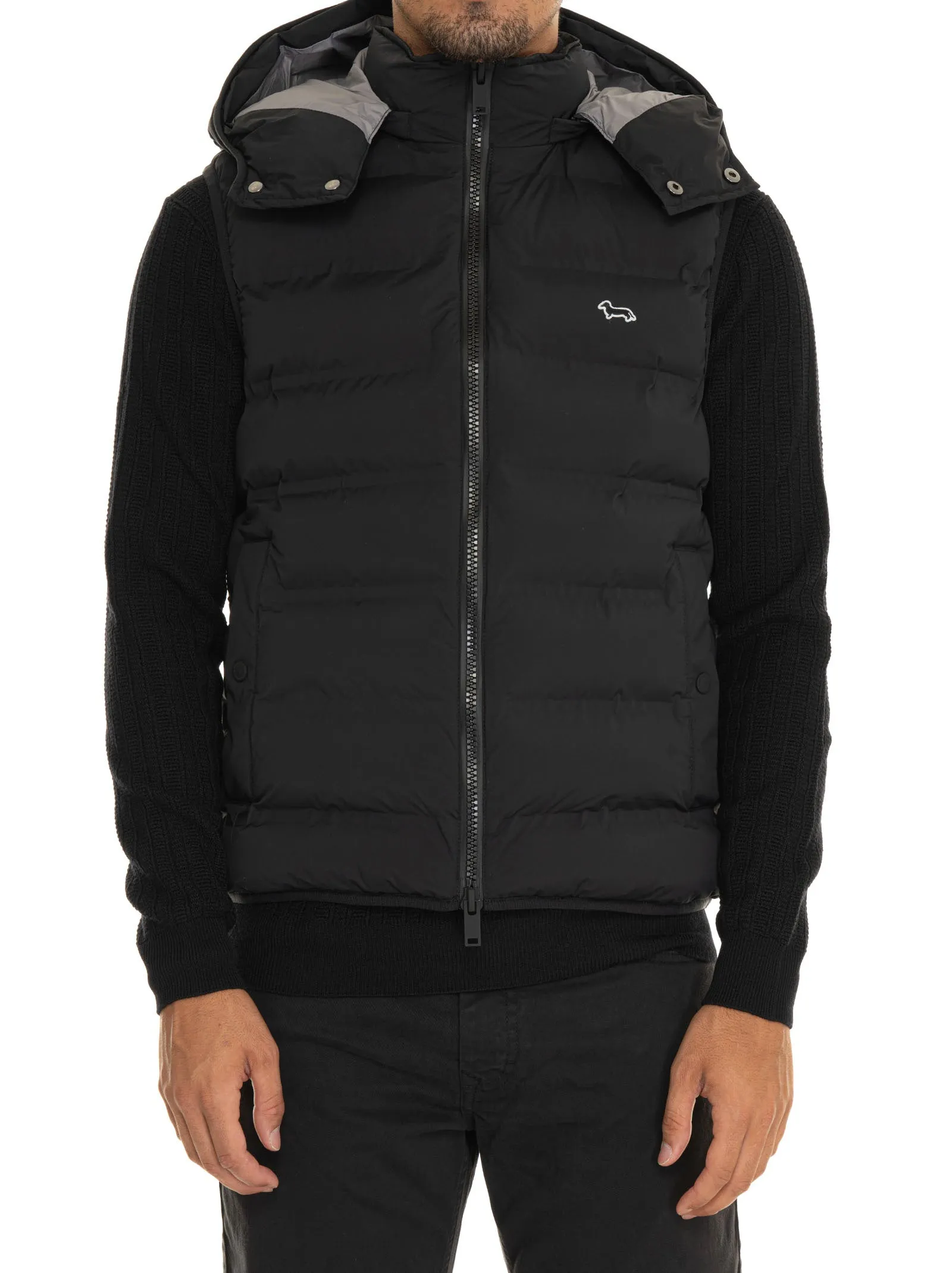 Gilet trapuntato Nero Harmont & Blaine Uomo