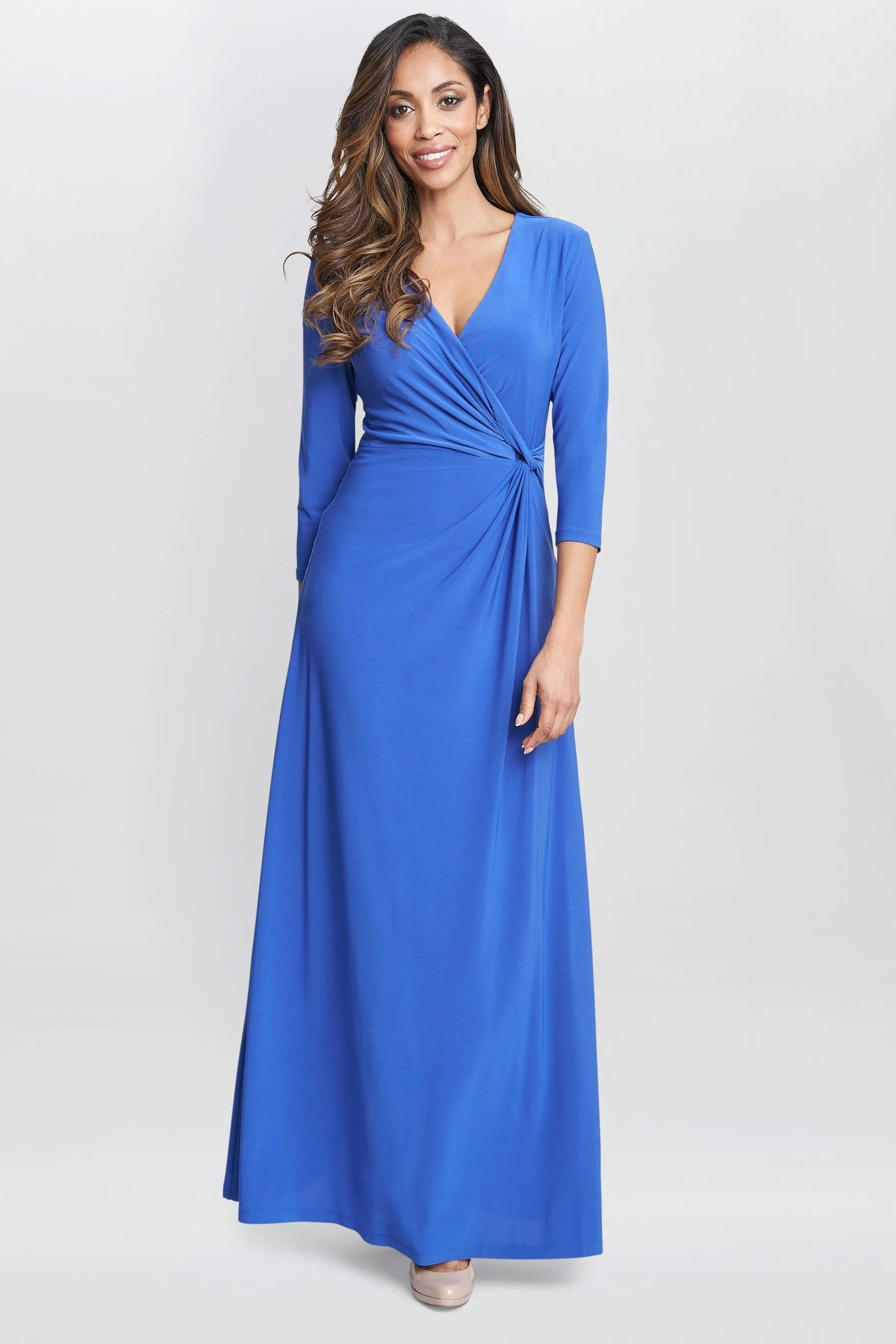 Gina Bacconi Blu - Celine - Abito maxi a portafoglio in jersey
