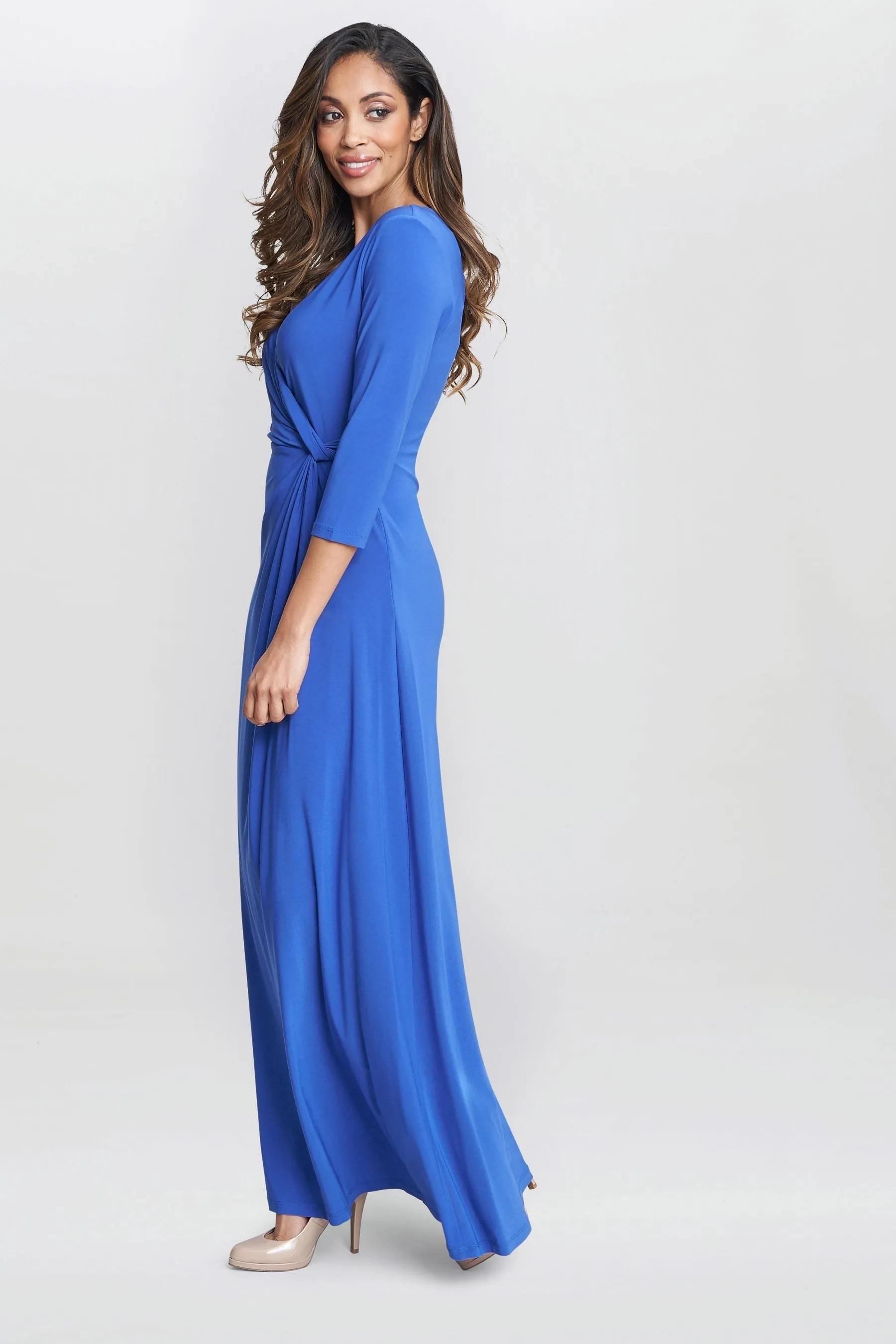 Gina Bacconi Blu - Celine - Abito maxi a portafoglio in jersey