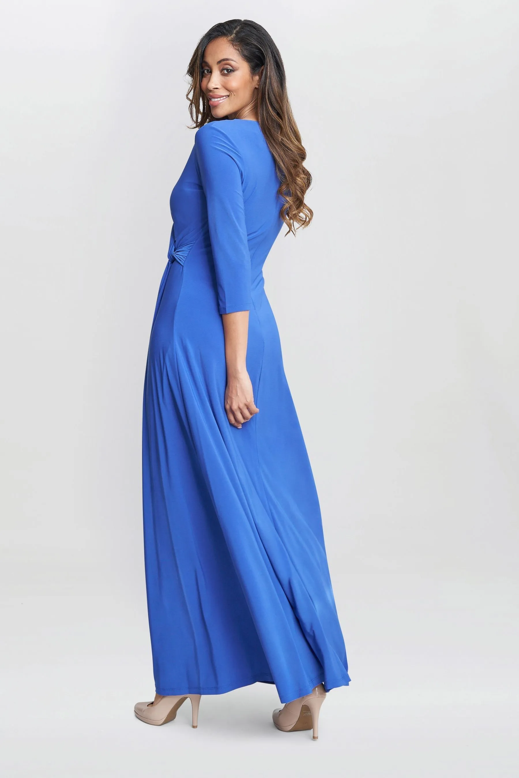 Gina Bacconi Blu - Celine - Abito maxi a portafoglio in jersey