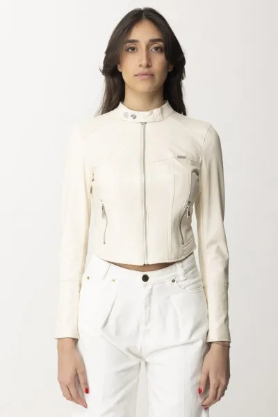 Giubbotto biker DOVE WHITE MULTI