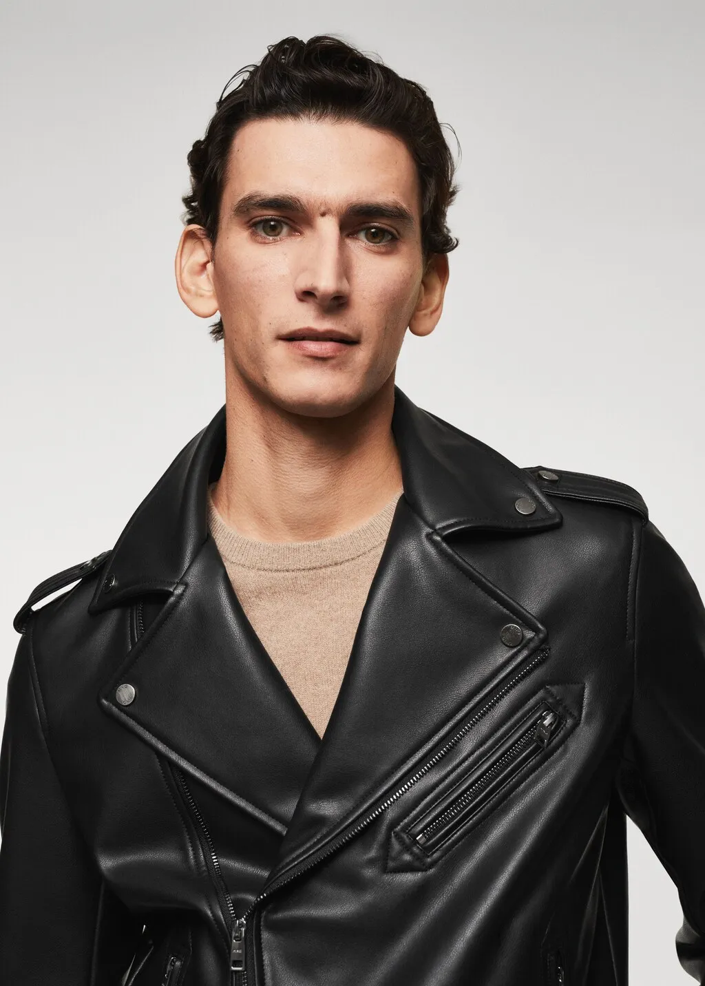 Giubbotto biker similpelle