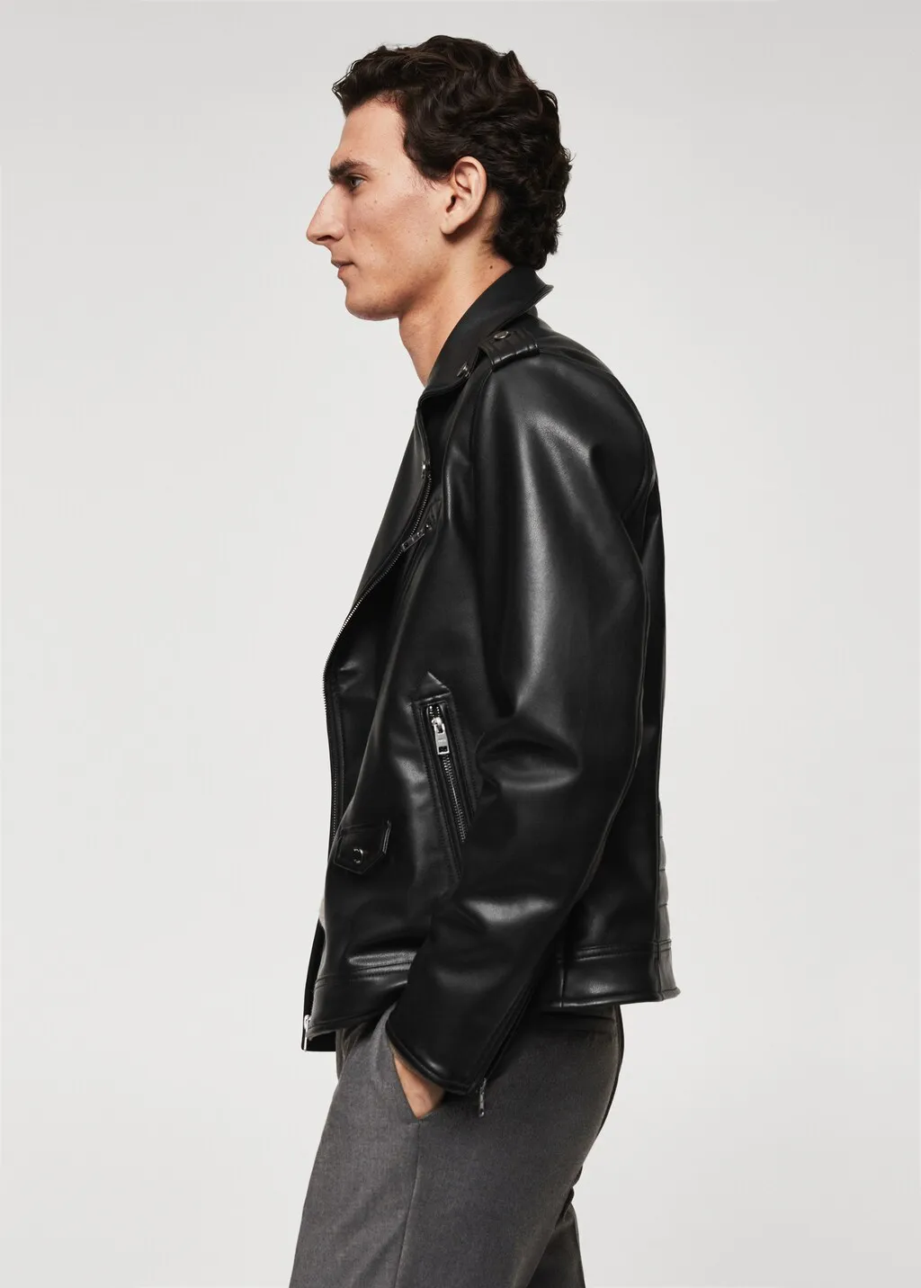 Giubbotto biker similpelle