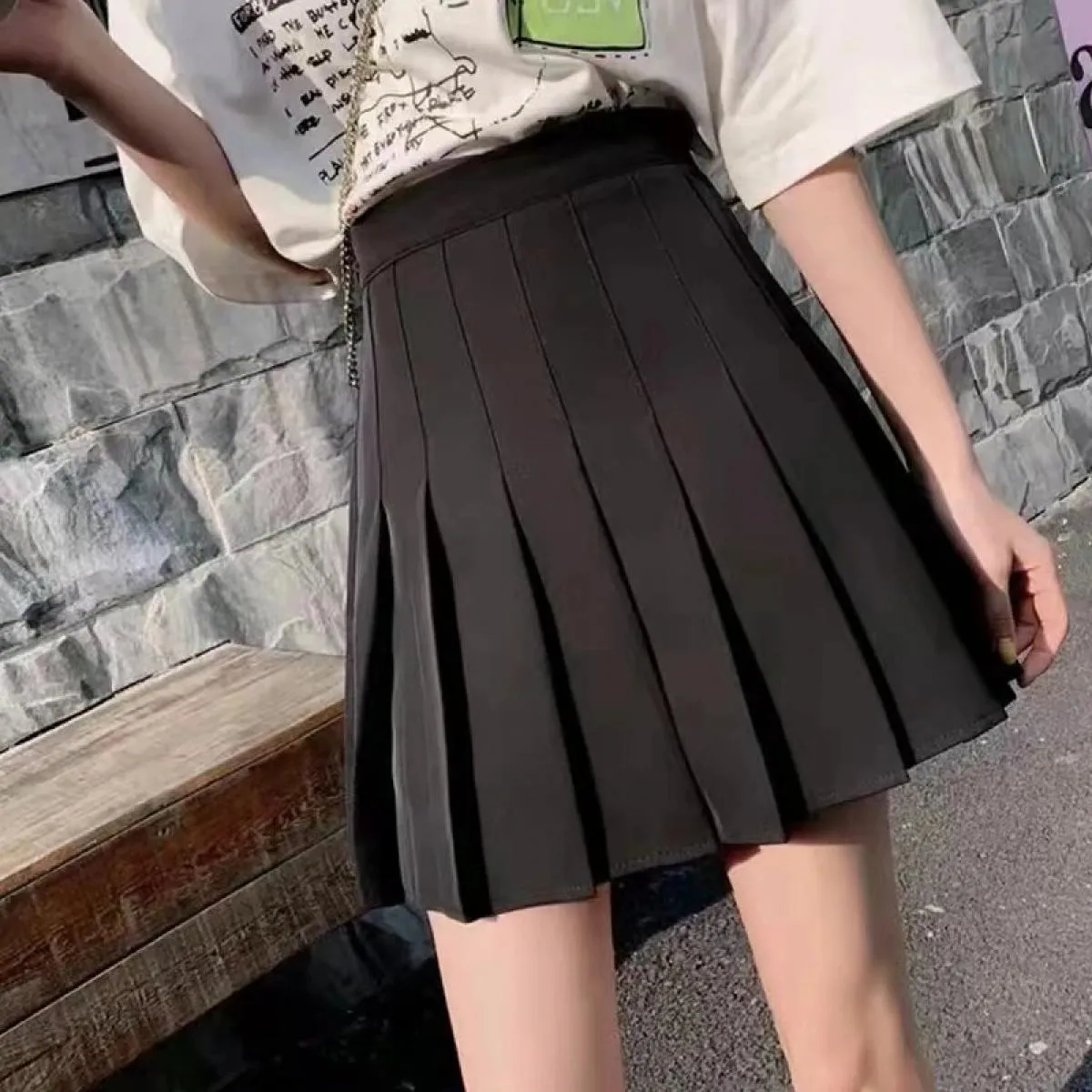 Gonna a pieghe bianca stile minigonna a pieghe da ragazza stile donna 2023 Estate