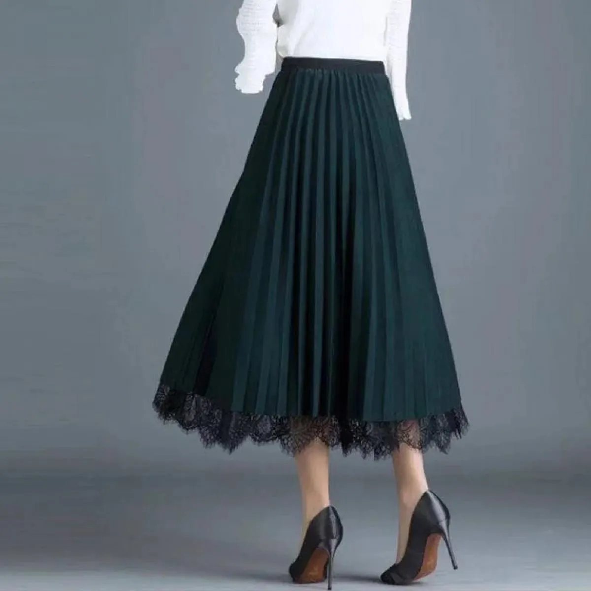 Gonna elegante in tulle da donna stile moda maglia A Line gonna a pieghe da donna estate chic a vita alta nera da sera per feste