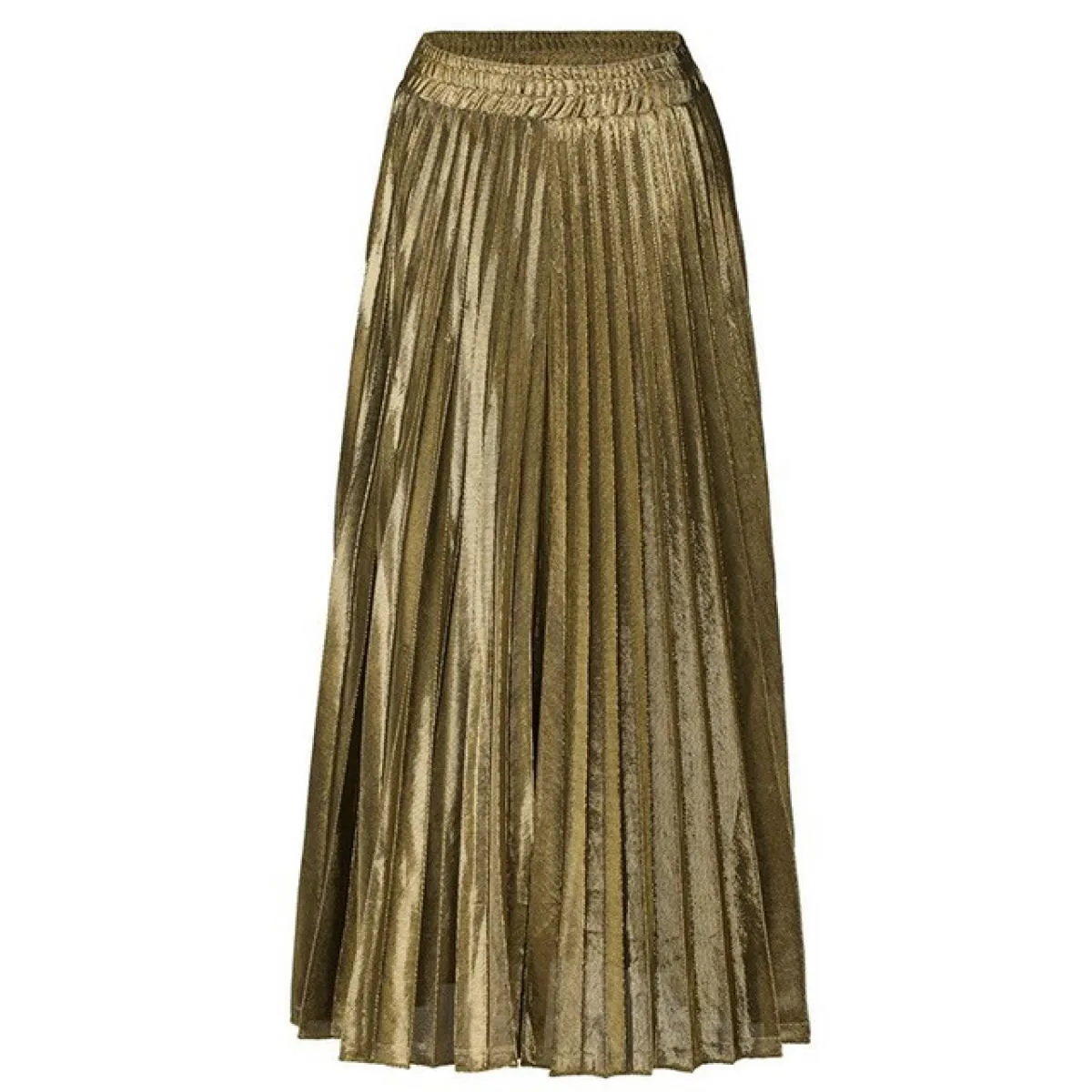 Gonna lunga a pieghe color oro Gonna lunga da donna Gonne lunghe color metallo oro Gonne da donna