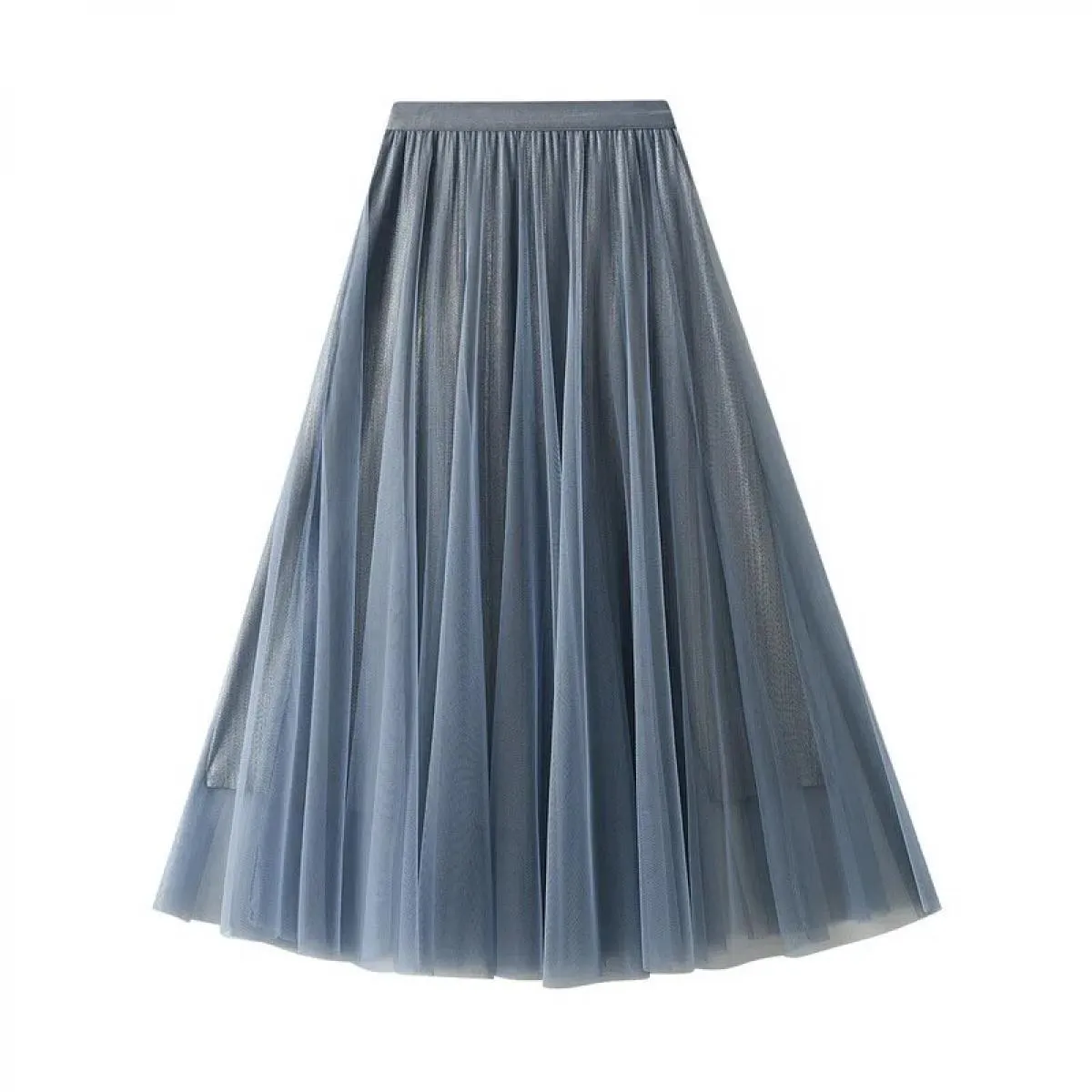 Gonna maxi lunga in tulle blu viola gonna a pieghe primavera estate donna 2022 nuove gonne a linea A in rete a vita alta vintage