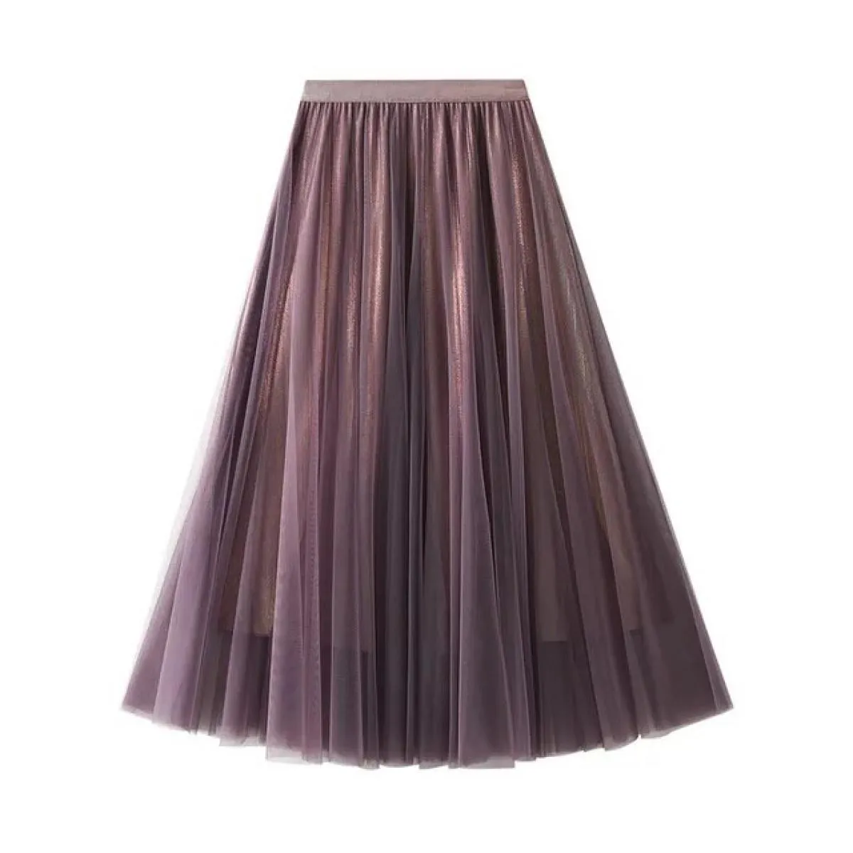 Gonna maxi lunga in tulle blu viola gonna a pieghe primavera estate donna 2022 nuove gonne a linea A in rete a vita alta vintage