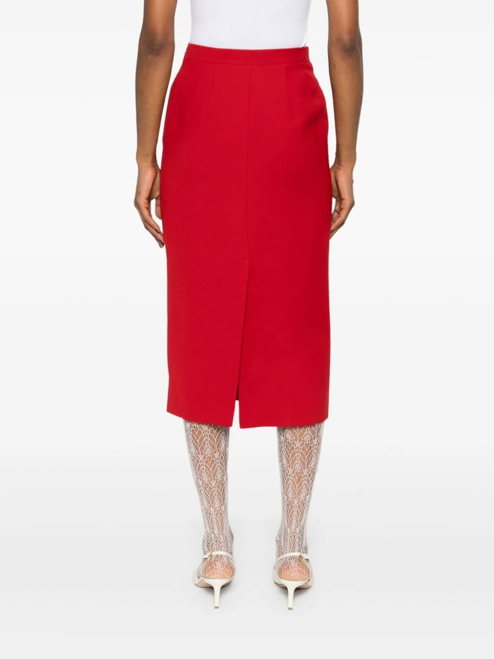 Gonna midi a matita in rosso Alessandra Rich - donna