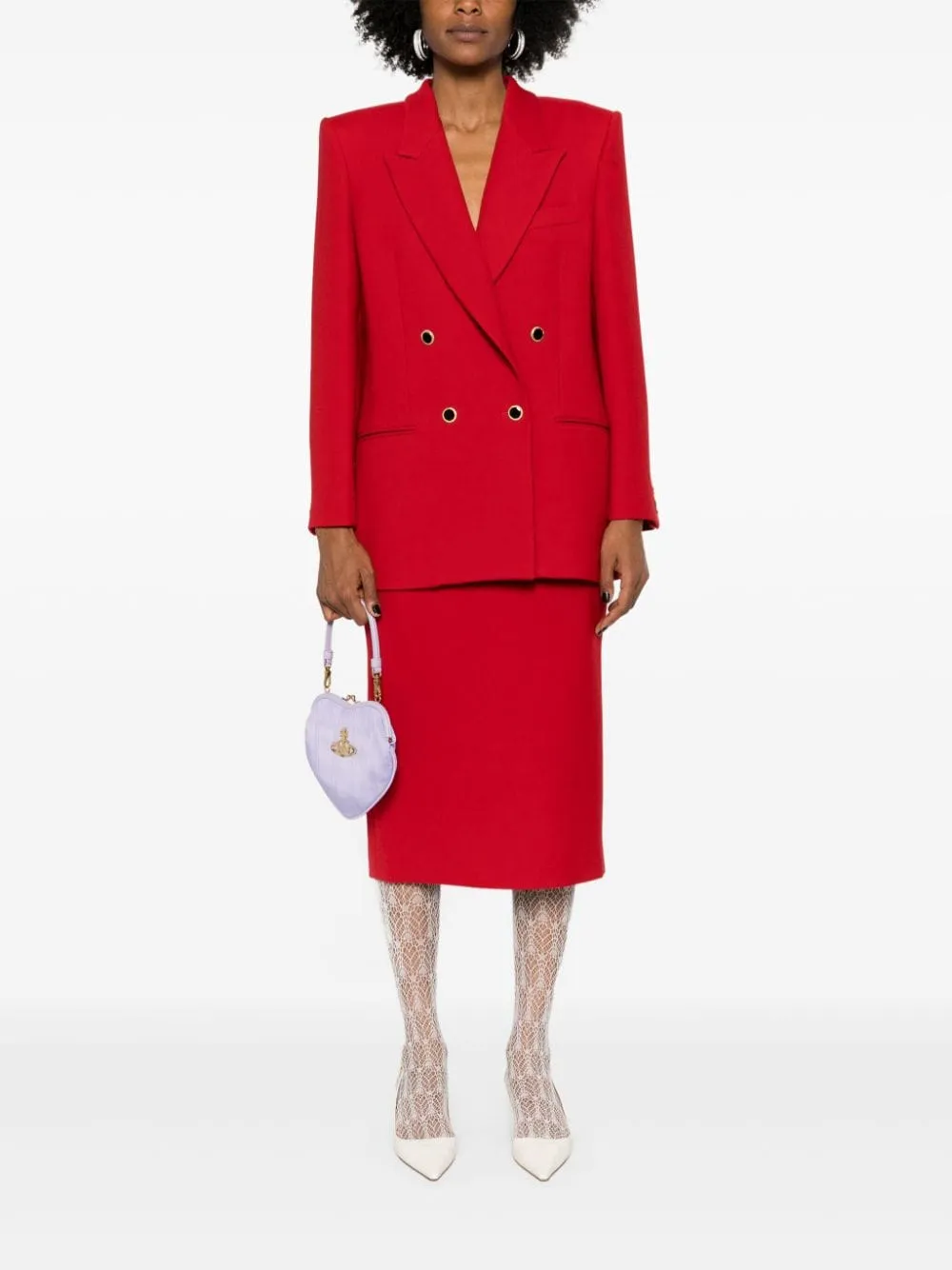 Gonna midi a matita in rosso Alessandra Rich - donna