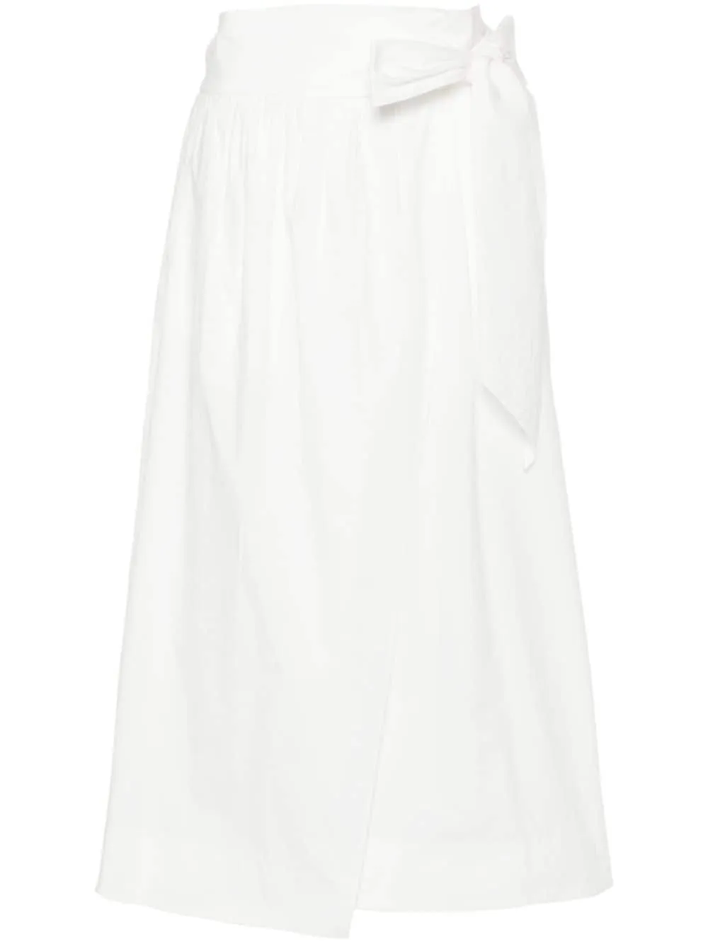 Gonna midi a portafoglio in bianco - donna
