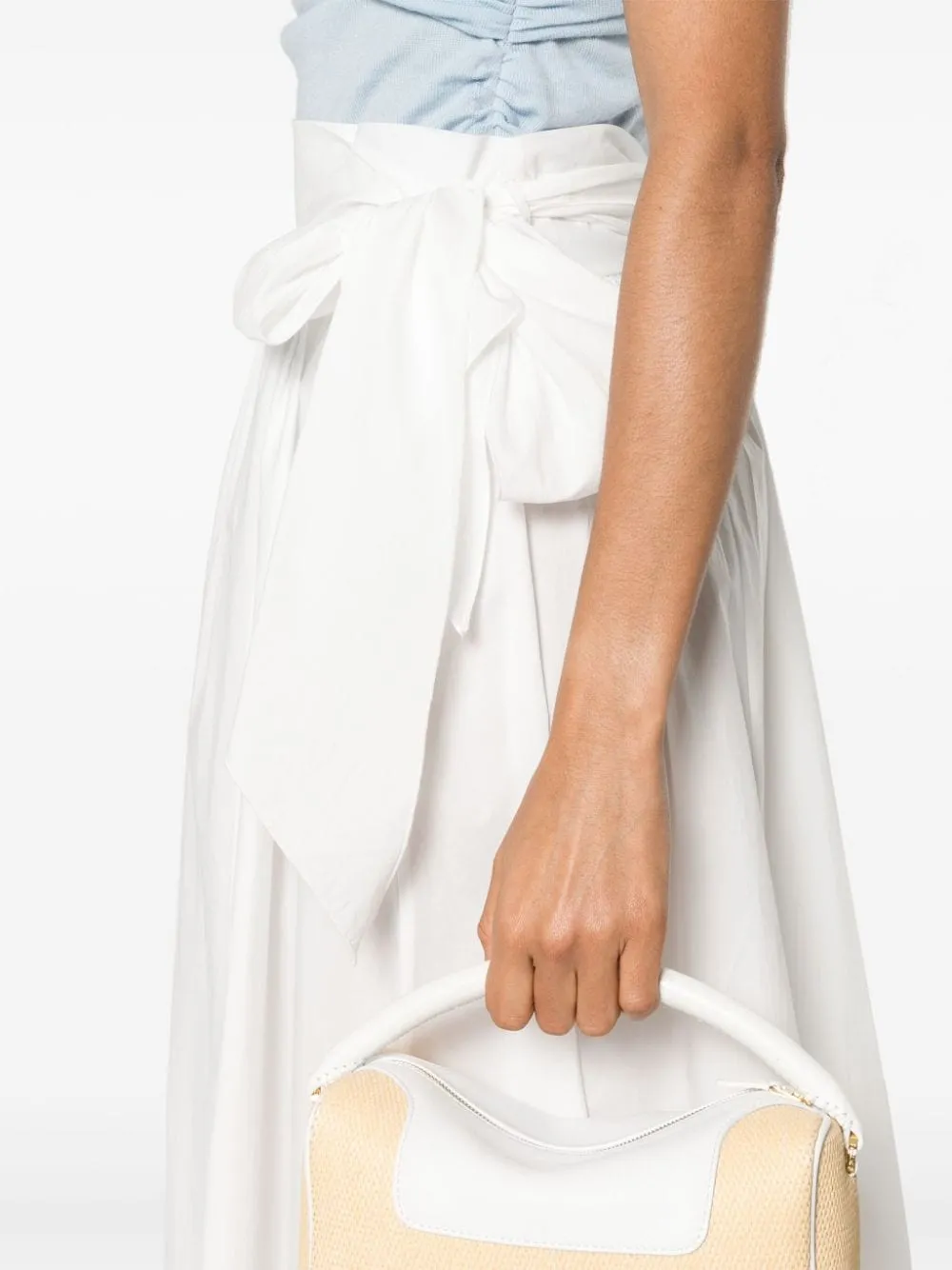 Gonna midi a portafoglio in bianco - donna