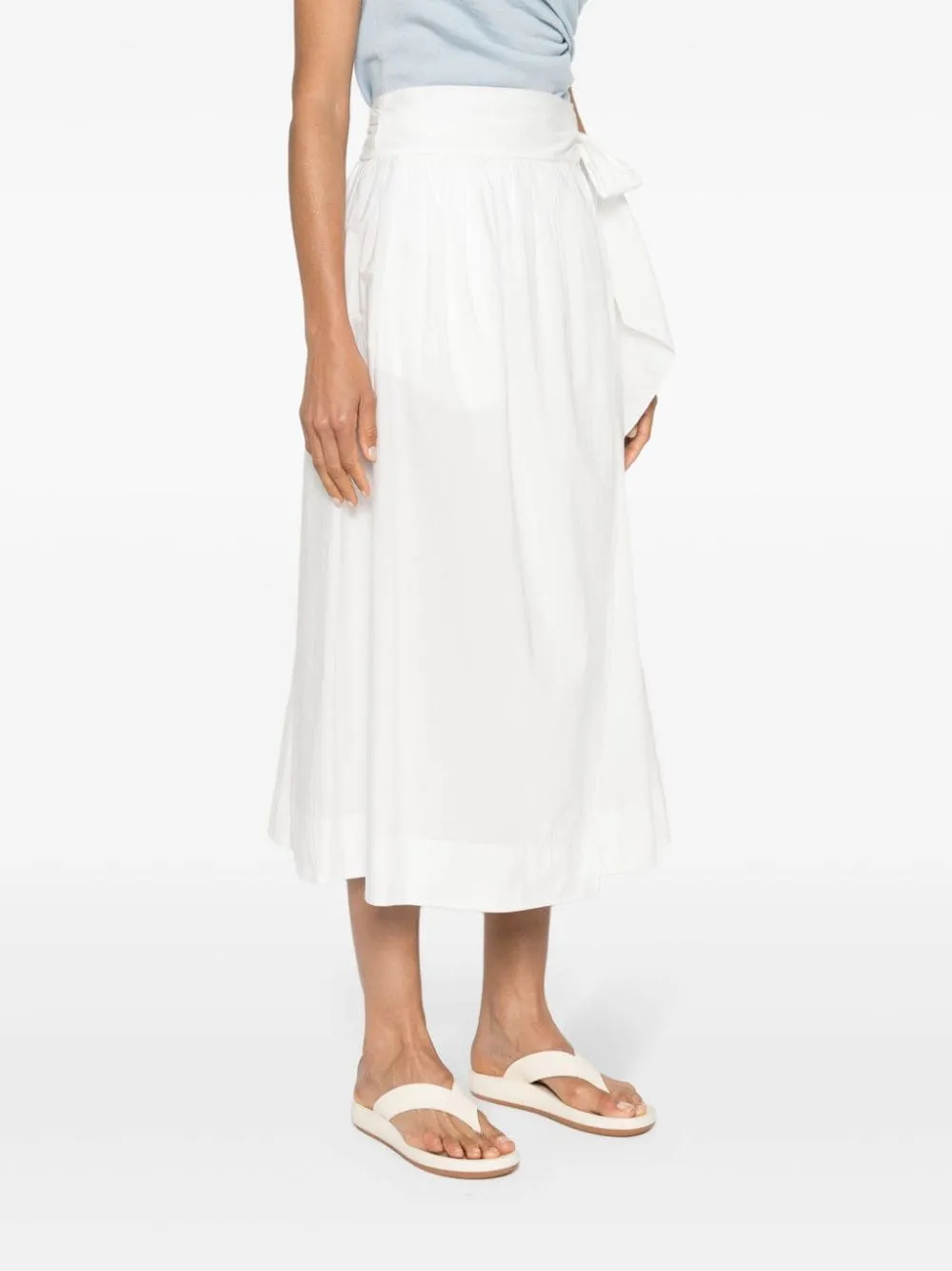 Gonna midi a portafoglio in bianco - donna
