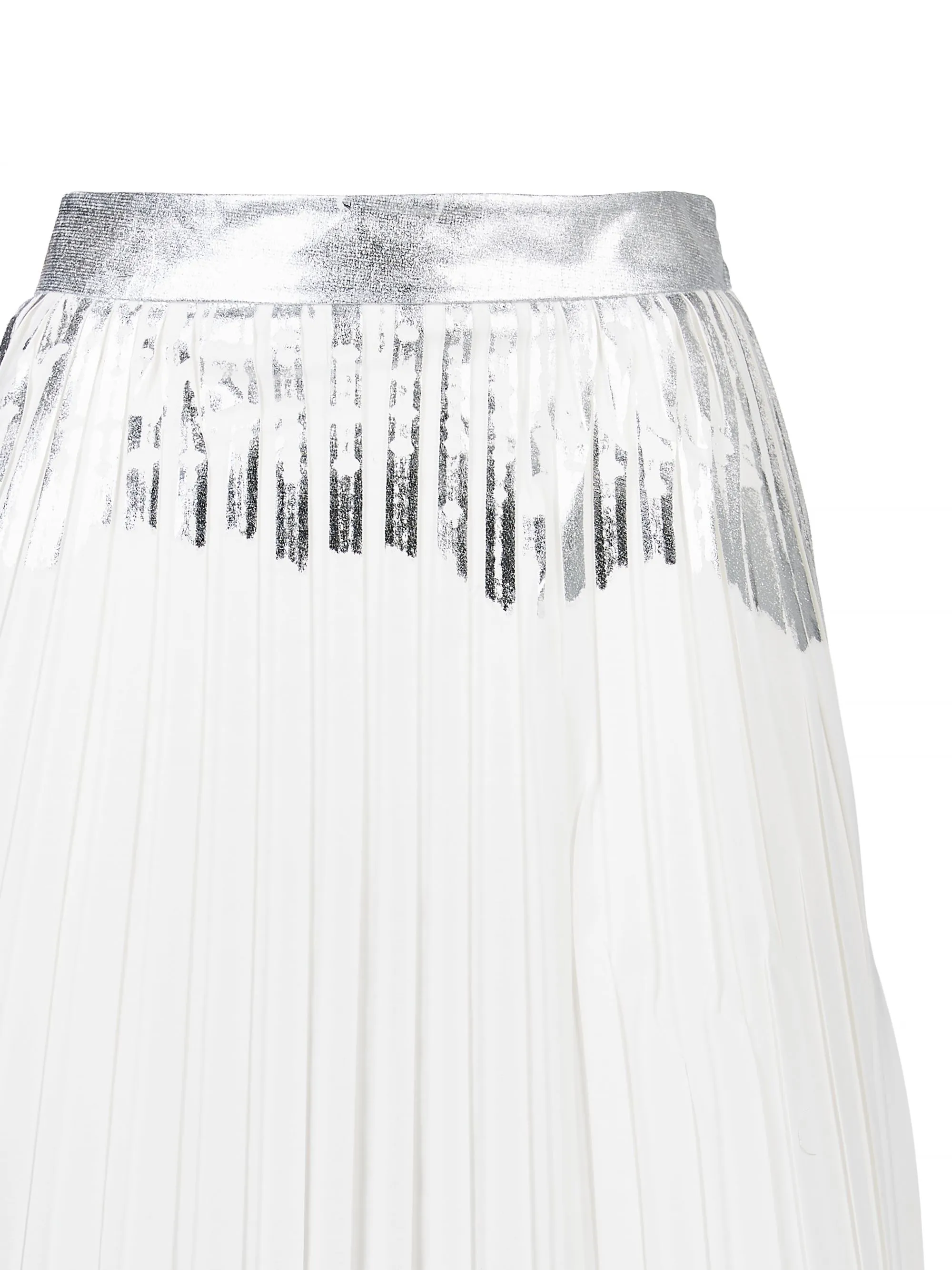 GONNA MIDI BEIGE CON DETTAGLIO FOIL ARGENTO
