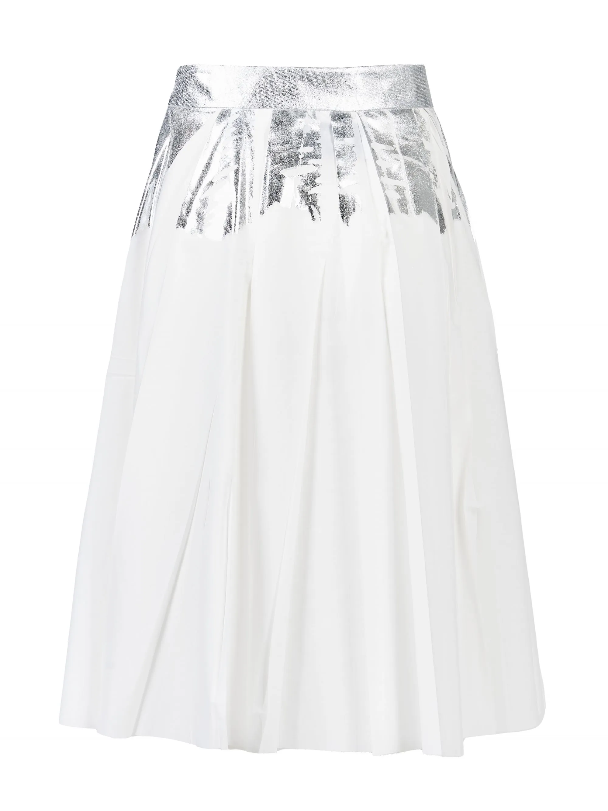 GONNA MIDI BEIGE CON DETTAGLIO FOIL ARGENTO