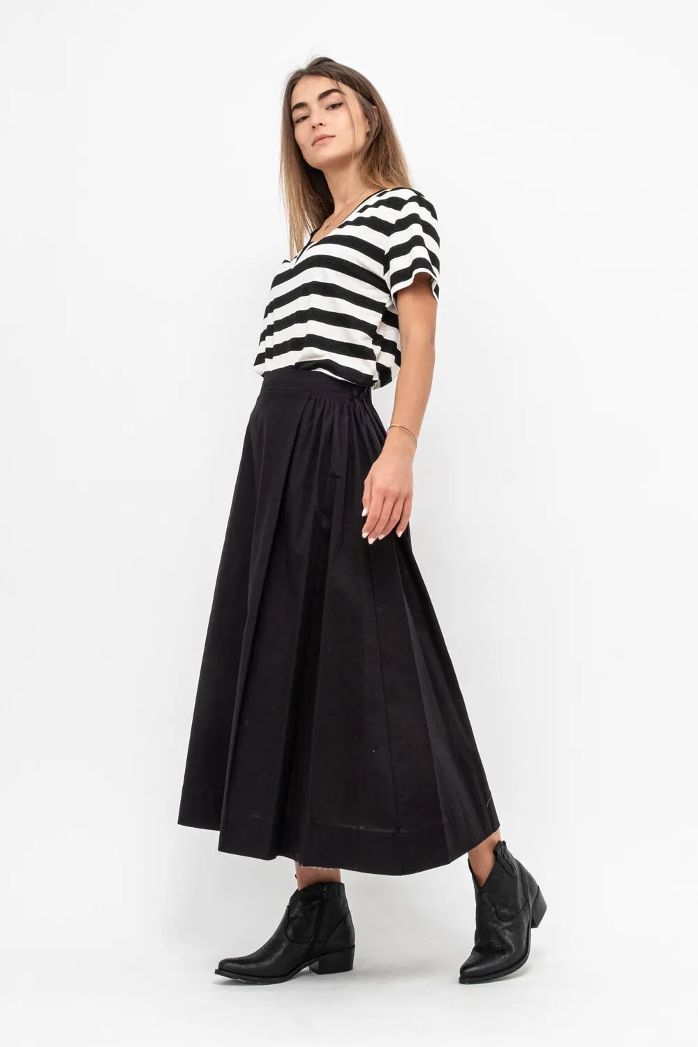 GONNA MIDI COTONE PINCES ELASTICO DIETRO