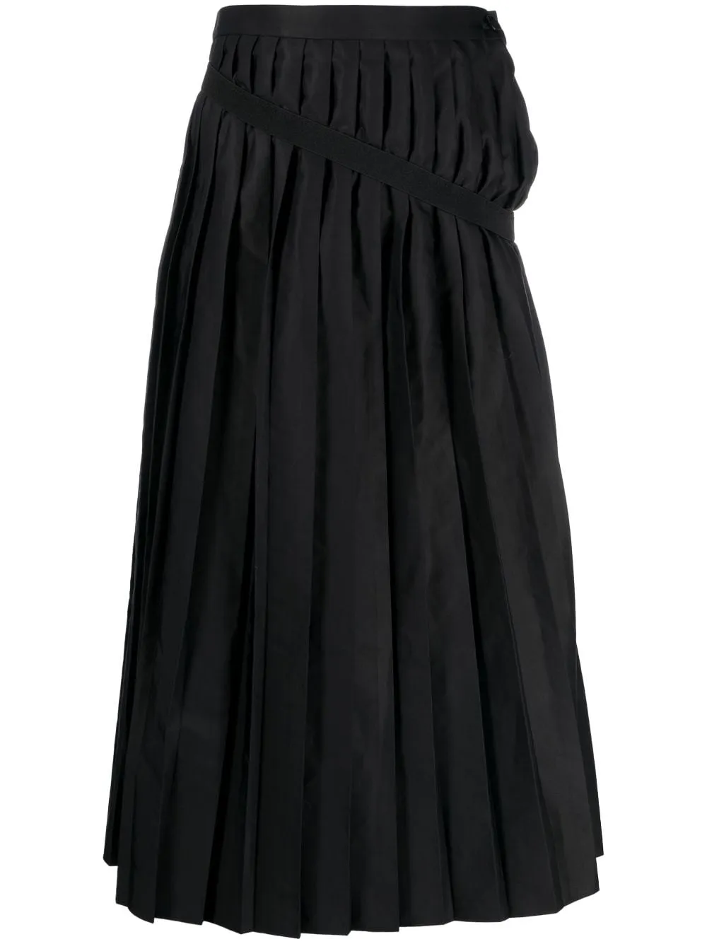 Gonna midi plissettata in nero - donna