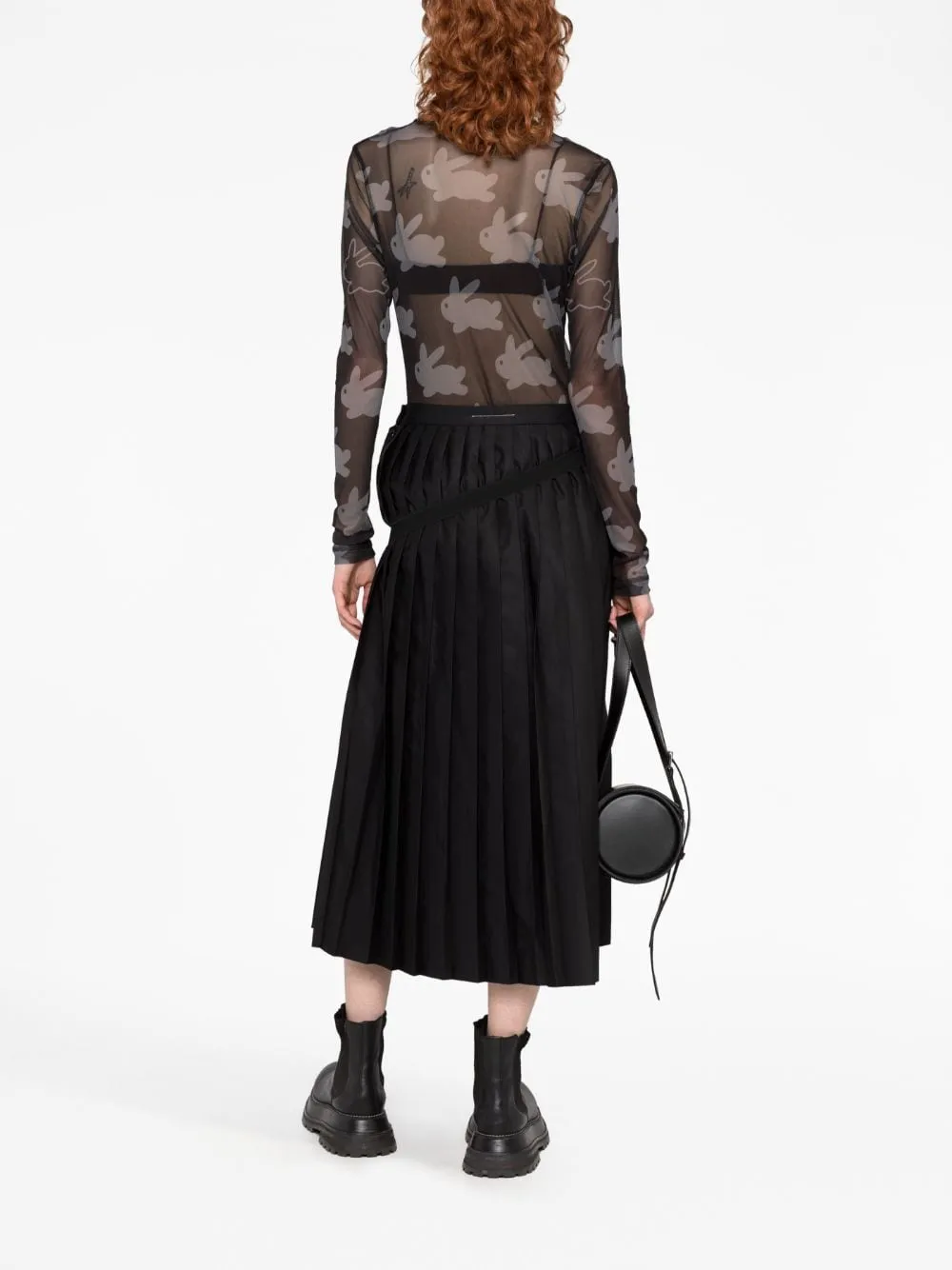 Gonna midi plissettata in nero - donna