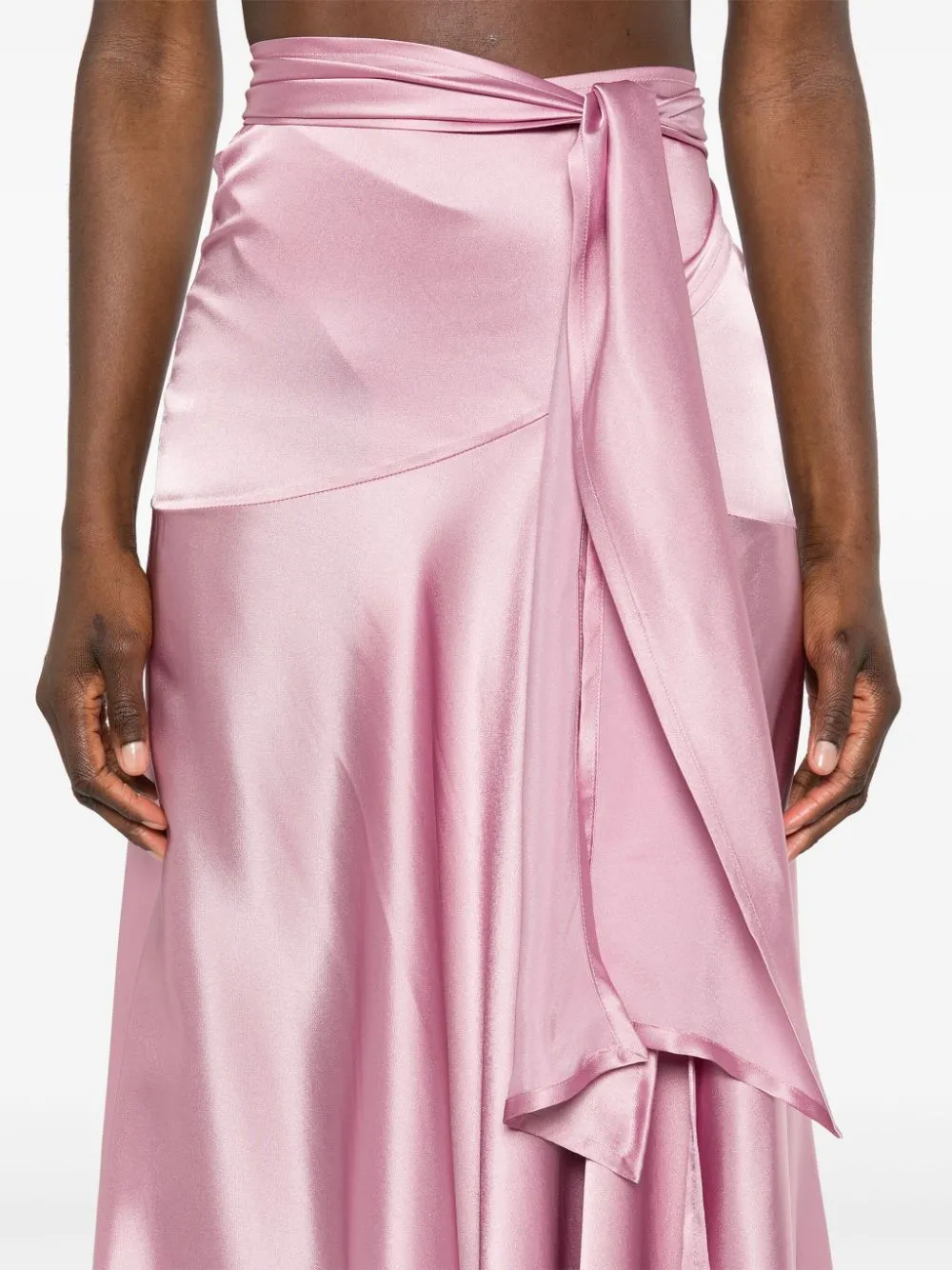 Gonna midi satinata in rosa - donna