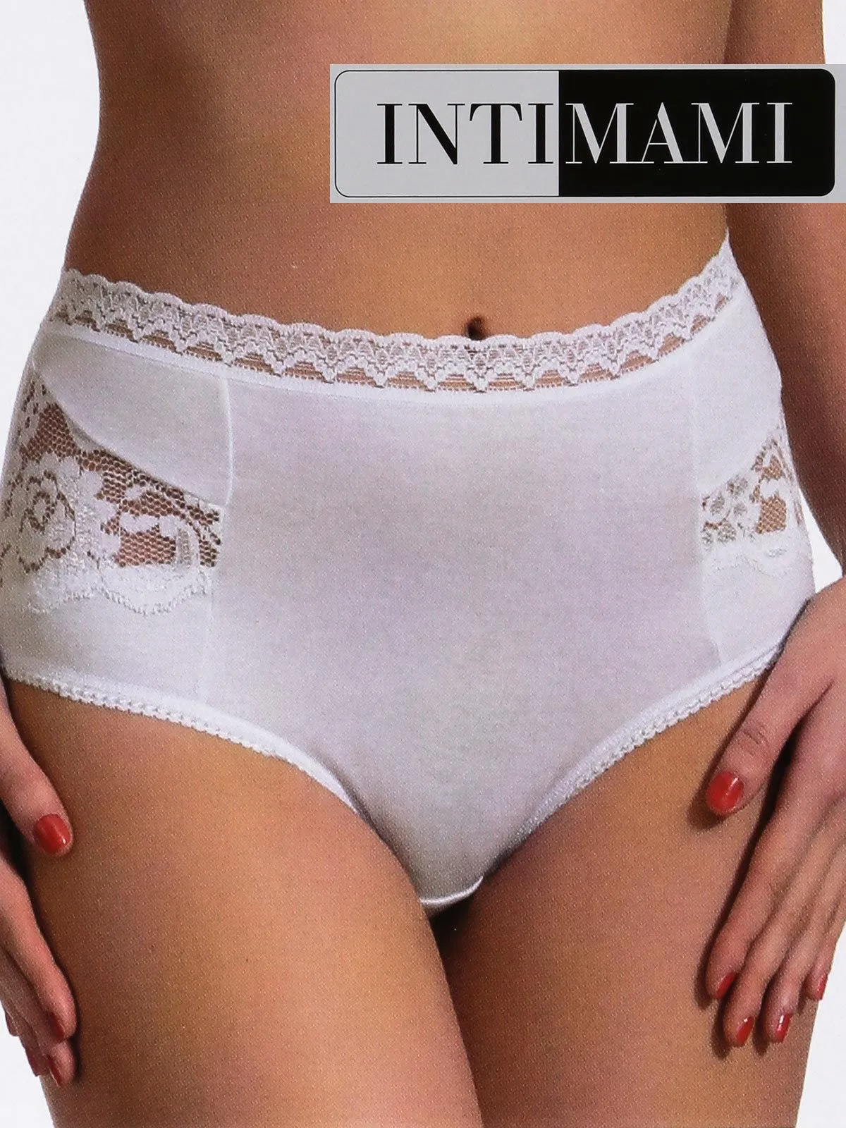Intimami Culotte avec dentelle en coton élastique