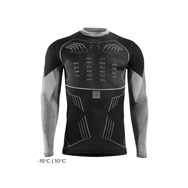 IRON IC MAGLIA TERMICA PERFORMANCE UOMO MULTISPORT - NERO/ARGENTO
