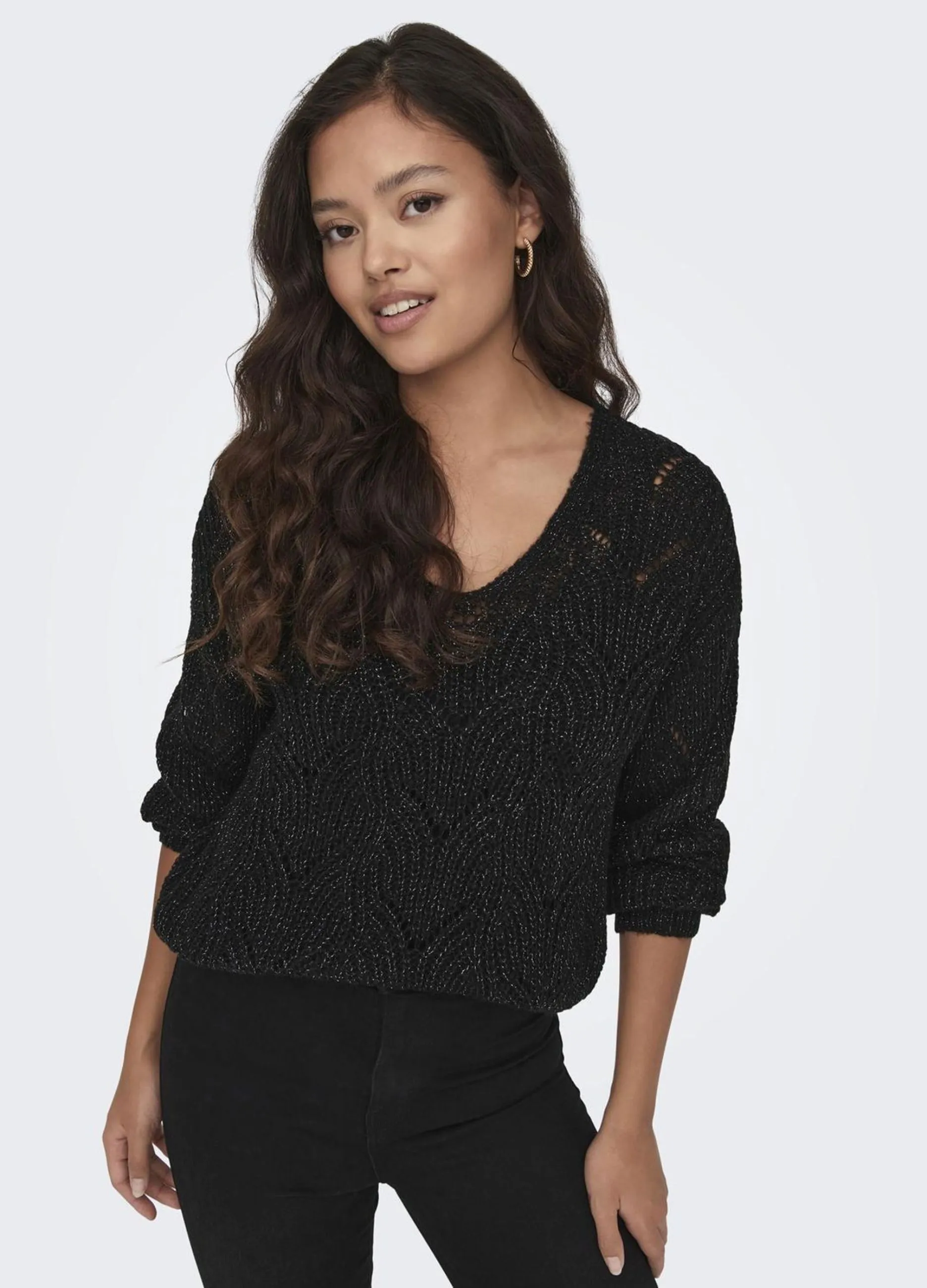 JDY  Pullover a maniche lunghe con scollo a V