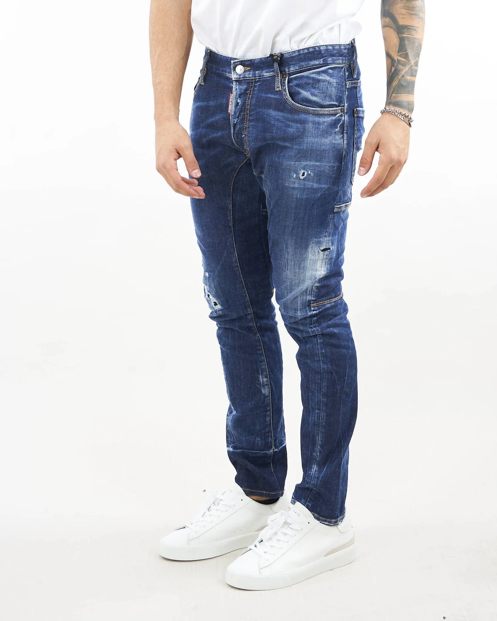 Jeans Dark Scar Wash Tidy Biker Dsquared