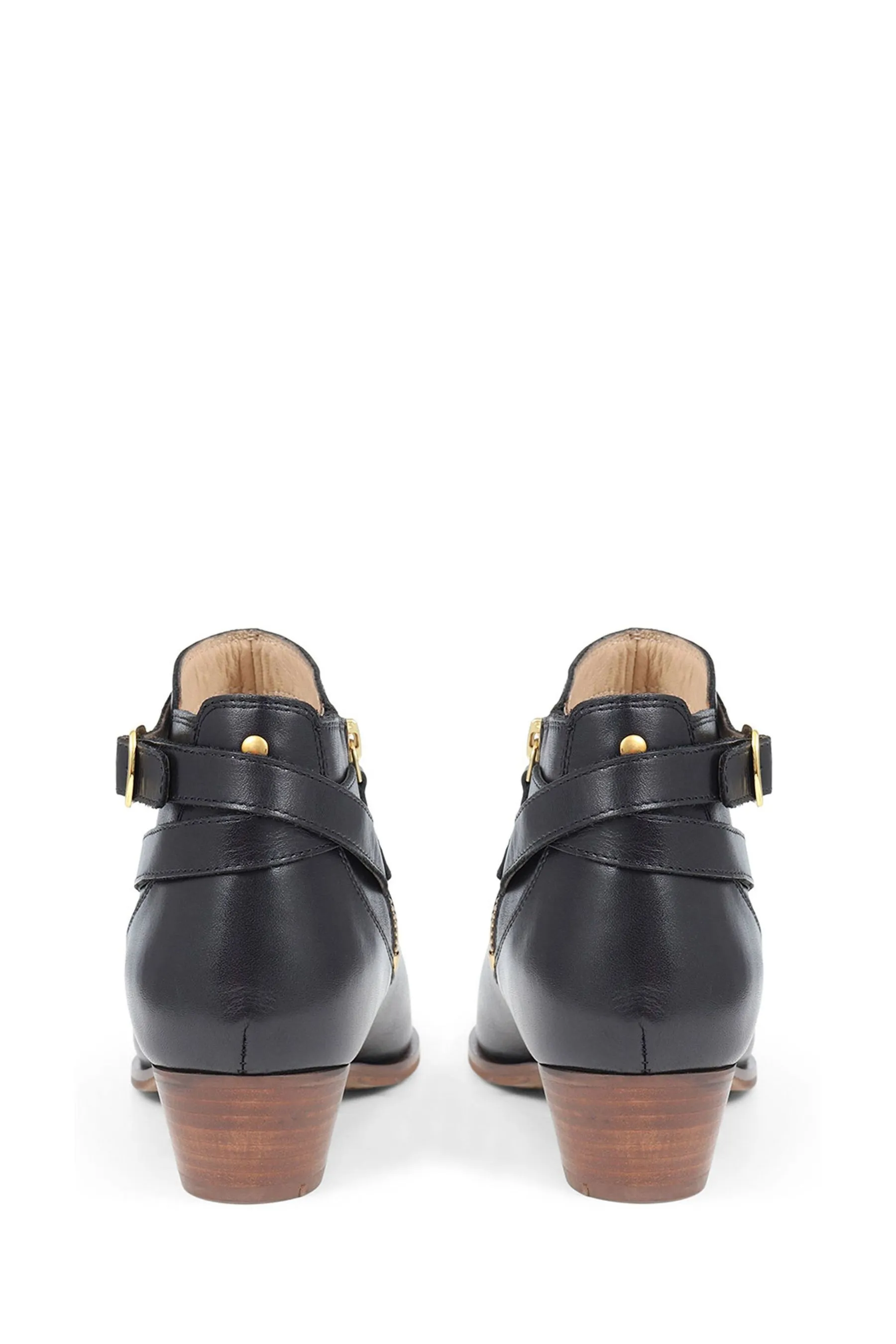 Jones Bootmaker - Nero alla caviglia in pelle con tacco e motivo fairlop - Stivali