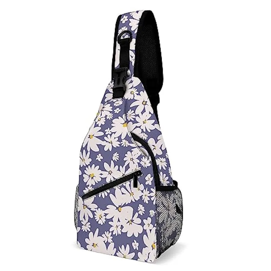 KWQDOZF Foglie di fenicottero blu Fogliame Foglie di fenicottero blu Fogliame Zaino Sling Bag Petto Borsa a tracolla Borsa a tra