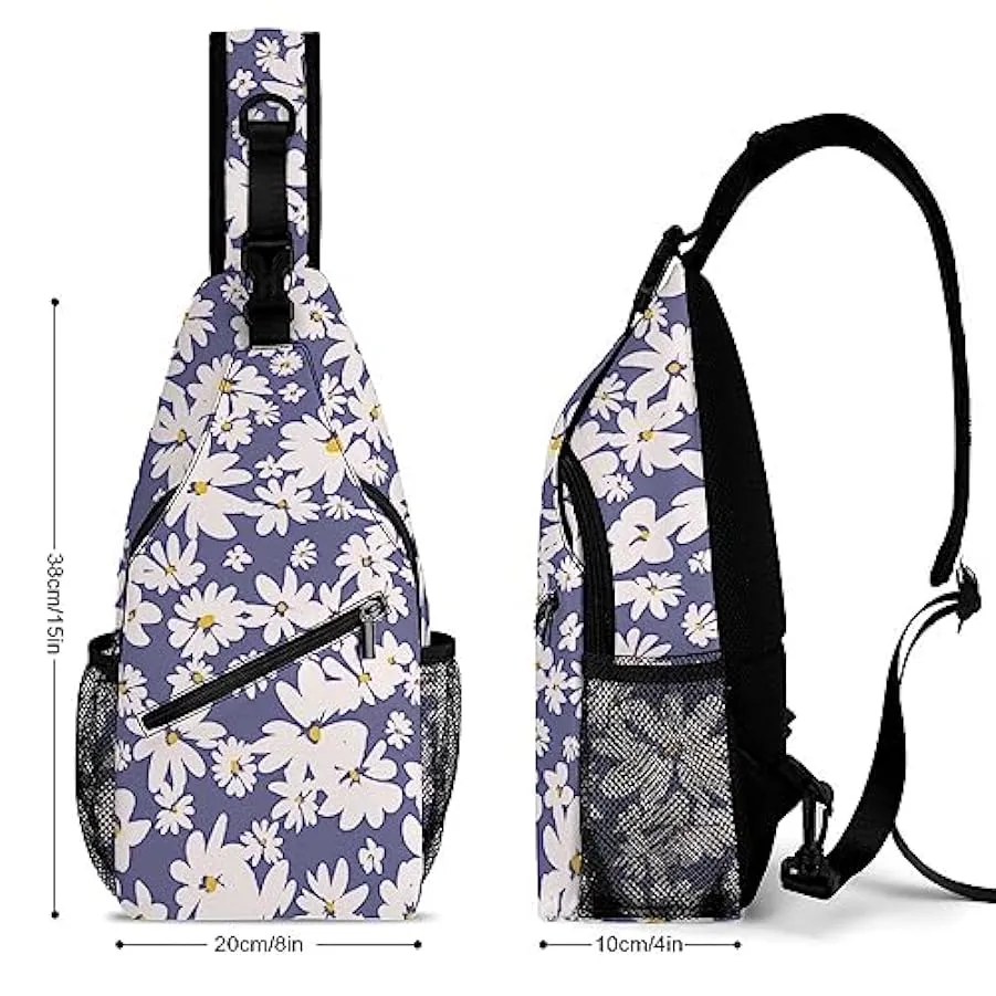 KWQDOZF Foglie di fenicottero blu Fogliame Foglie di fenicottero blu Fogliame Zaino Sling Bag Petto Borsa a tracolla Borsa a tra