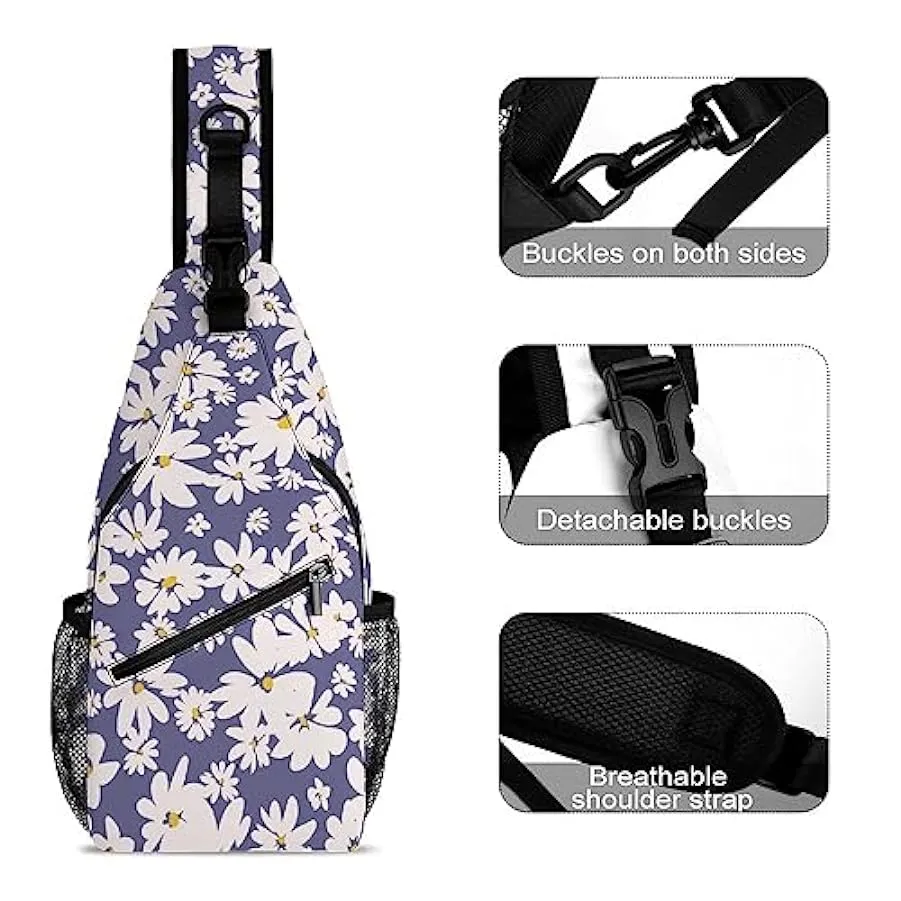 KWQDOZF Foglie di fenicottero blu Fogliame Foglie di fenicottero blu Fogliame Zaino Sling Bag Petto Borsa a tracolla Borsa a tra
