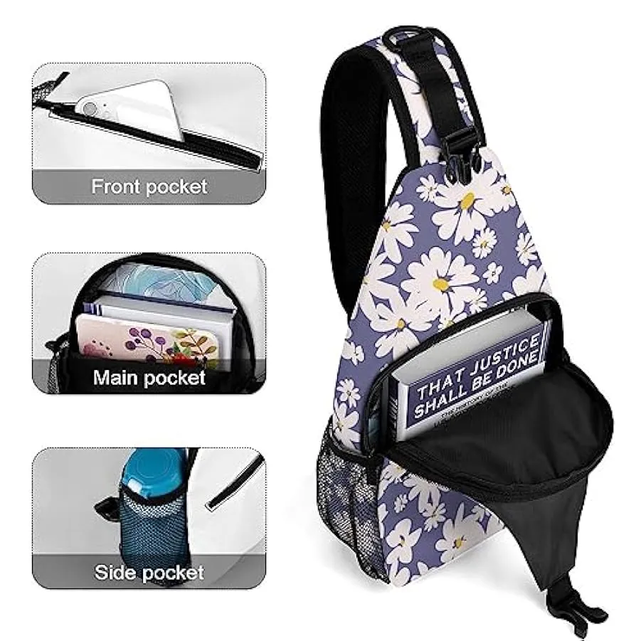 KWQDOZF Foglie di fenicottero blu Fogliame Foglie di fenicottero blu Fogliame Zaino Sling Bag Petto Borsa a tracolla Borsa a tra