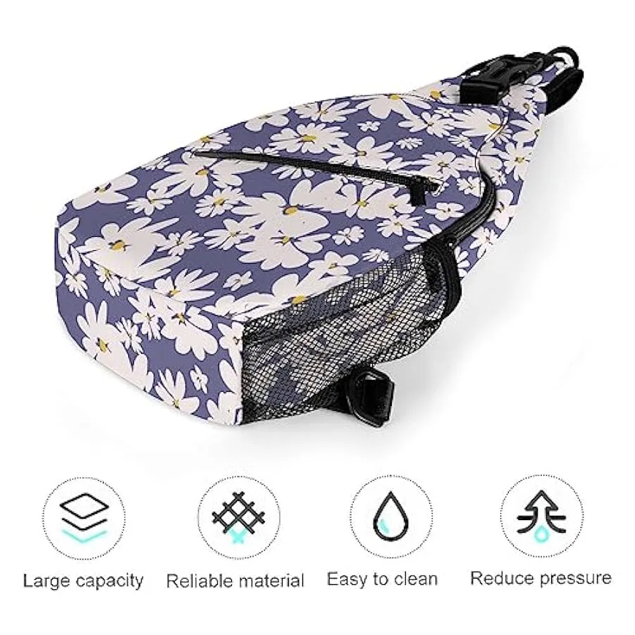 KWQDOZF Foglie di fenicottero blu Fogliame Foglie di fenicottero blu Fogliame Zaino Sling Bag Petto Borsa a tracolla Borsa a tra