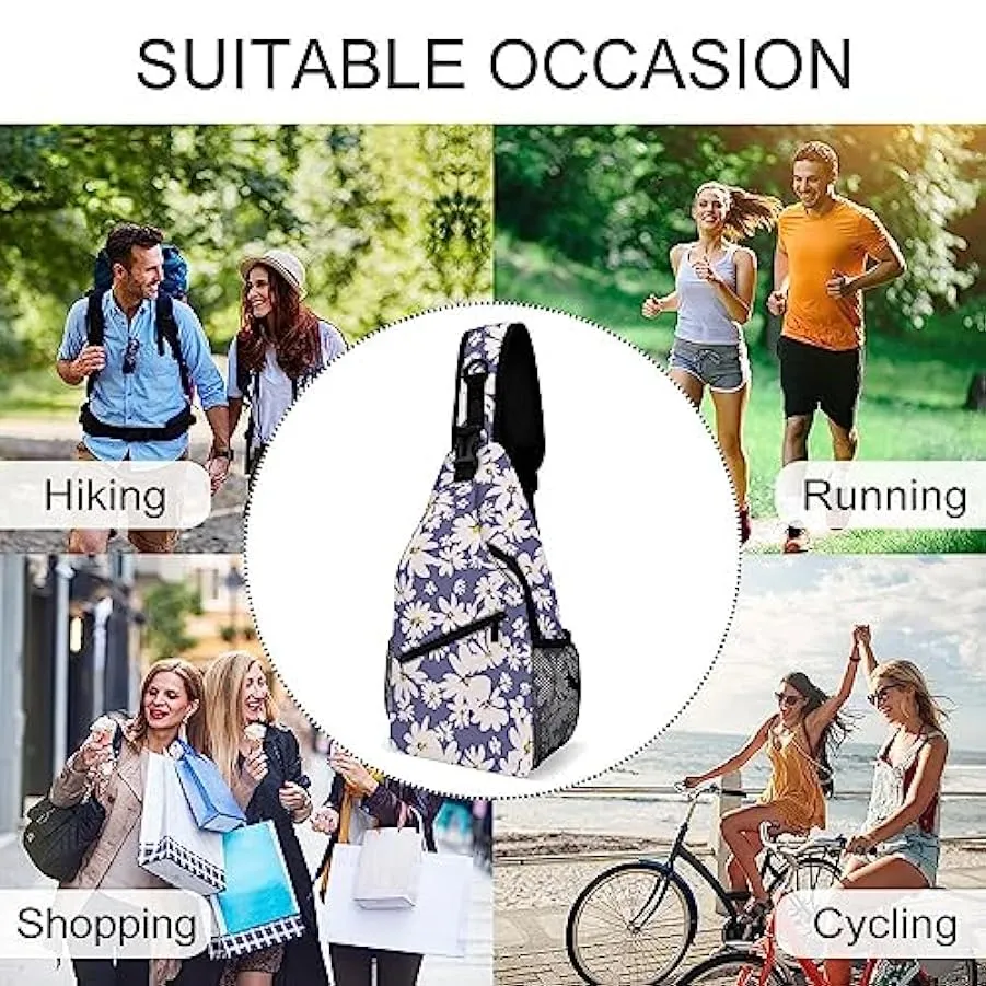 KWQDOZF Foglie di fenicottero blu Fogliame Foglie di fenicottero blu Fogliame Zaino Sling Bag Petto Borsa a tracolla Borsa a tra