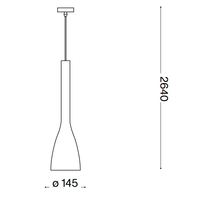 Lampada a Sospensione IDEAL LUX – FLUT Metallo Vetro 1 Luce D. 14