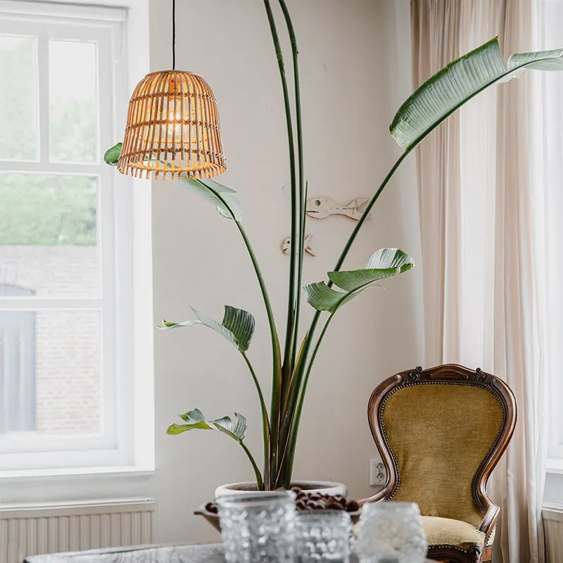 Lampada a sospensione nazionale in bambù 34 cm - Secchio di canna