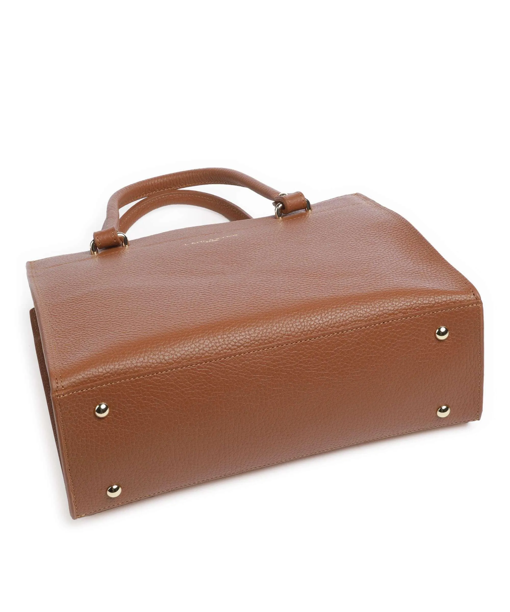  Lancaster Foulonne Double Borsa a mano pelle di vacchetta grana marrone  