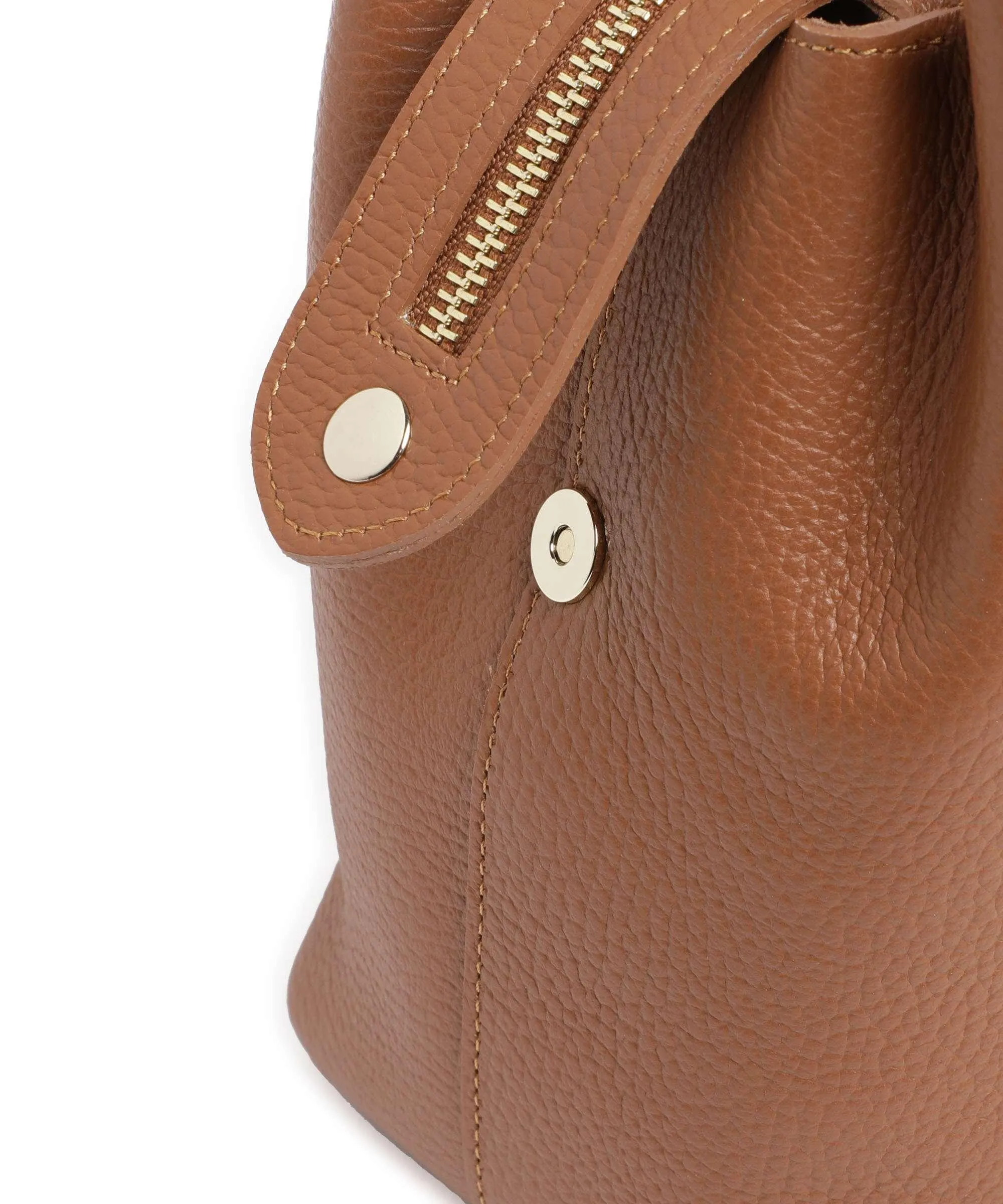  Lancaster Foulonne Double Borsa shopper pelle di vacchetta grana marrone  