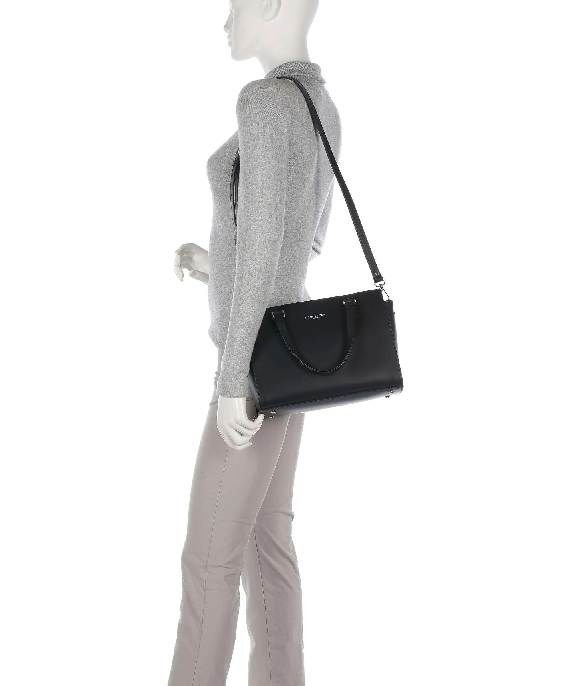  Lancaster Smooth Borsa a mano pelle di vacchetta liscia nero  