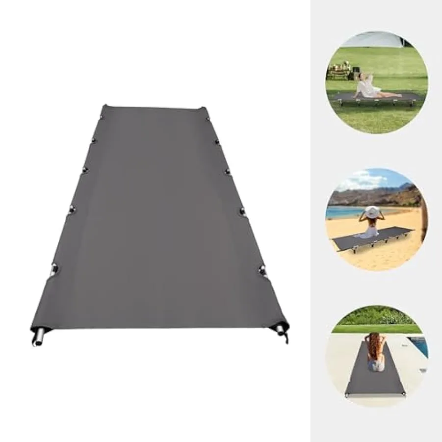 Letto da campeggio ultraleggero, 190 x 65 x 15 cm, pieghevole, in lega di alluminio, con aste, compatto, pieghevole, con borsa p