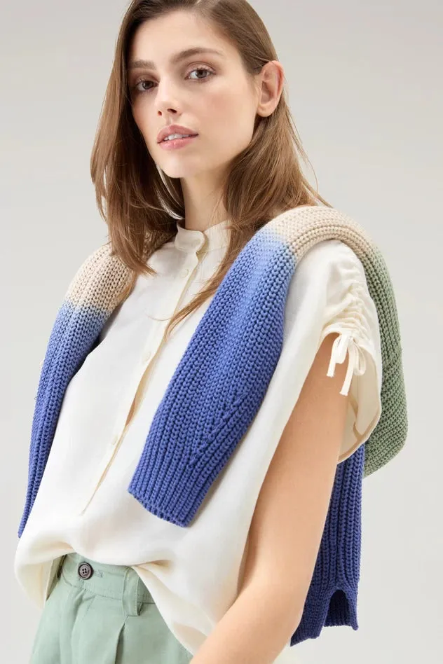 Linen Blend Blouse / White