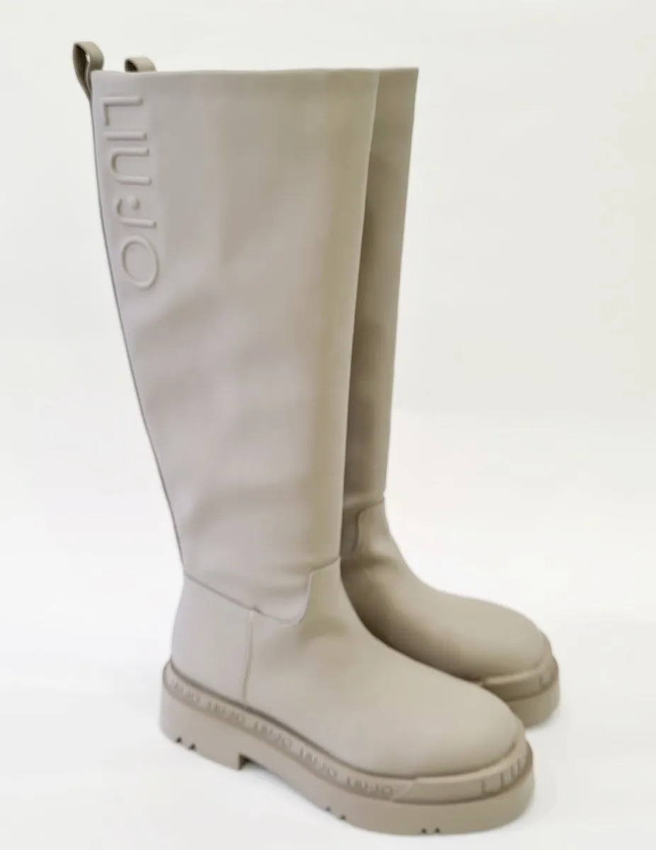 Liujo stivale fondo gomma para 5cm pelle Taupe rif.667