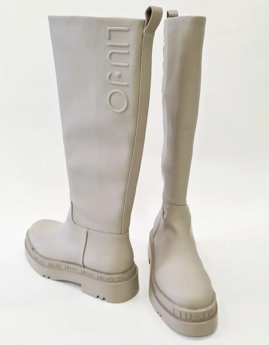 Liujo stivale fondo gomma para 5cm pelle Taupe rif.667