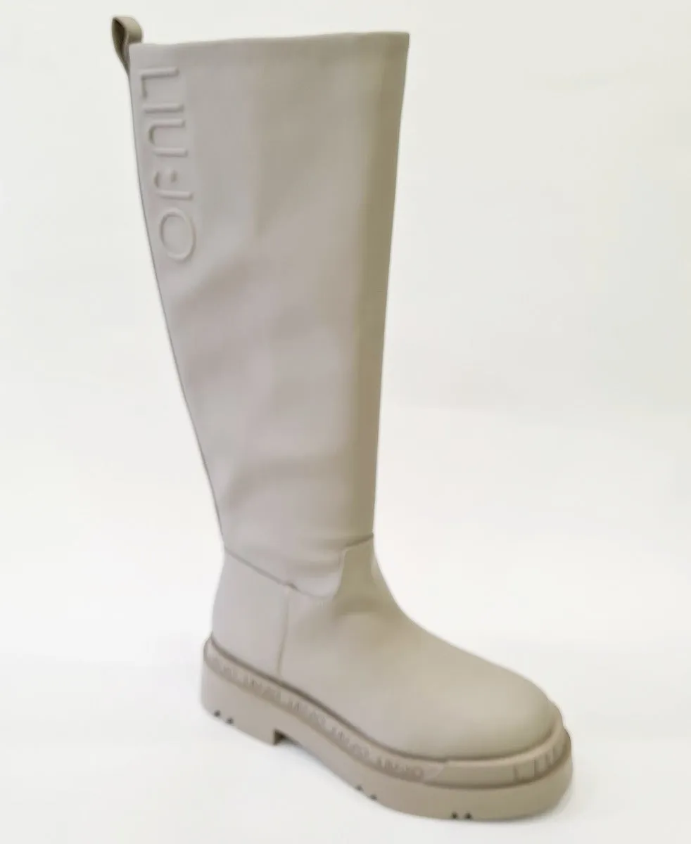 Liujo stivale fondo gomma para 5cm pelle Taupe rif.667